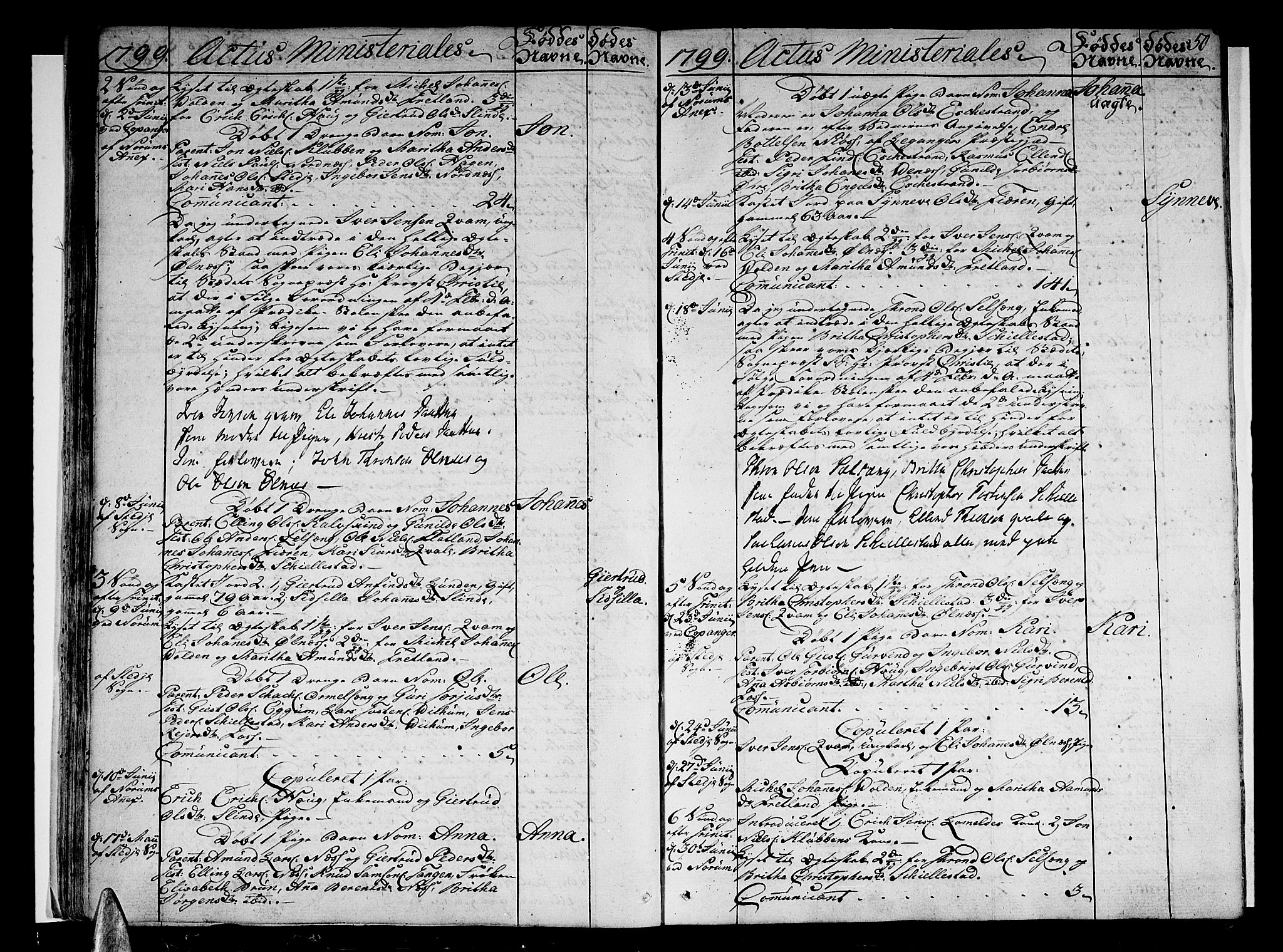 Sogndal sokneprestembete, AV/SAB-A-81301/H/Haa/Haaa/L0008: Parish register (official) no. A 8, 1795-1809, p. 50