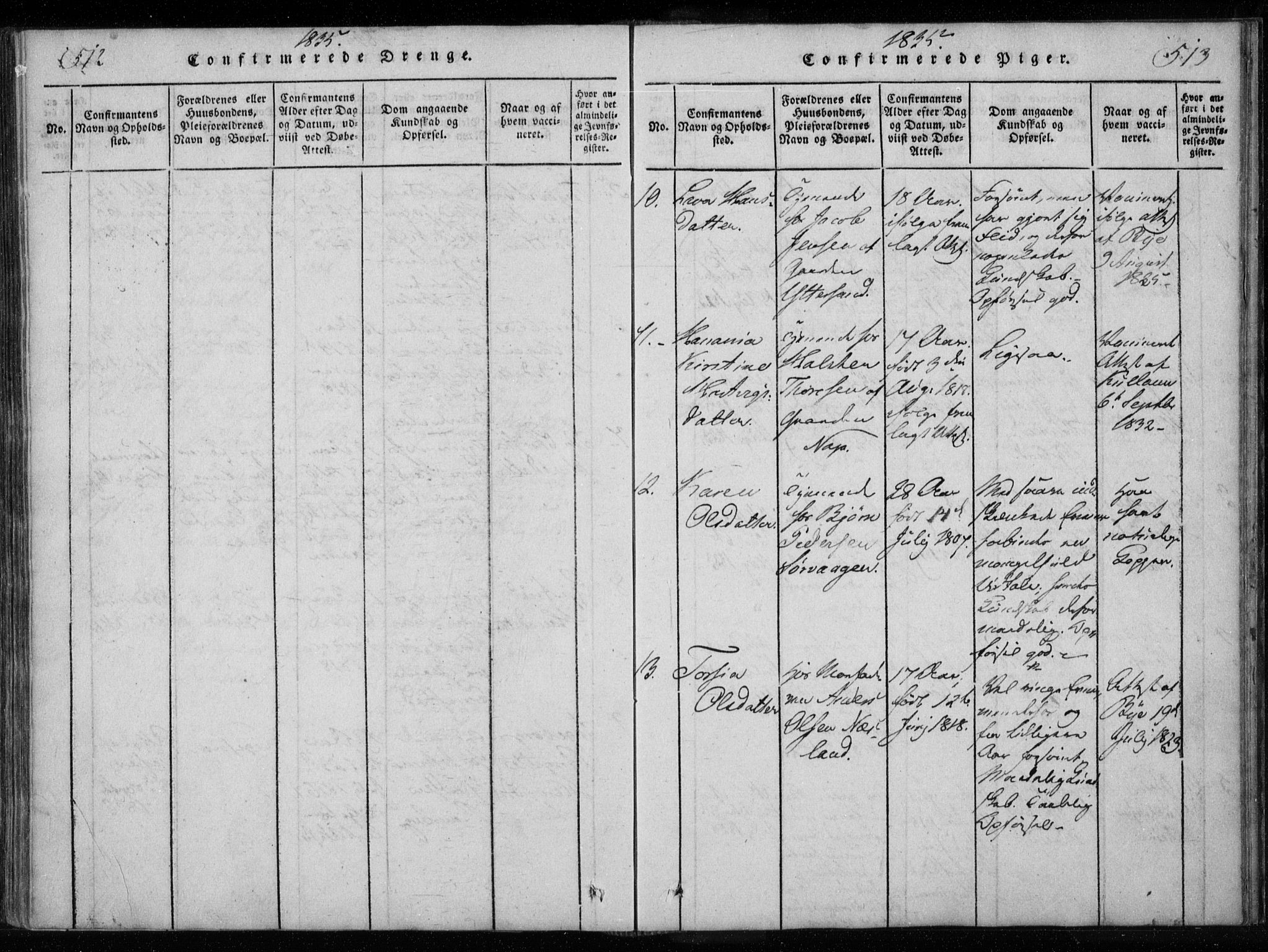 Ministerialprotokoller, klokkerbøker og fødselsregistre - Nordland, AV/SAT-A-1459/885/L1201: Parish register (official) no. 885A02, 1820-1837, p. 512-513