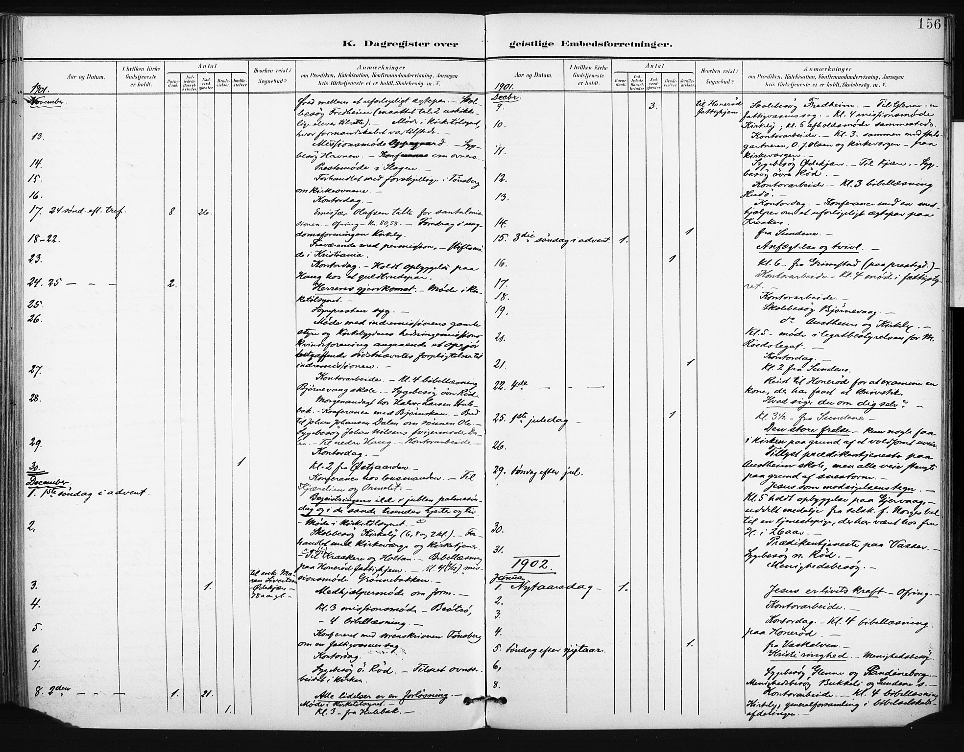 Tjøme kirkebøker, AV/SAKO-A-328/F/Fa/L0005: Parish register (official) no. I 5, 1901-1909, p. 156