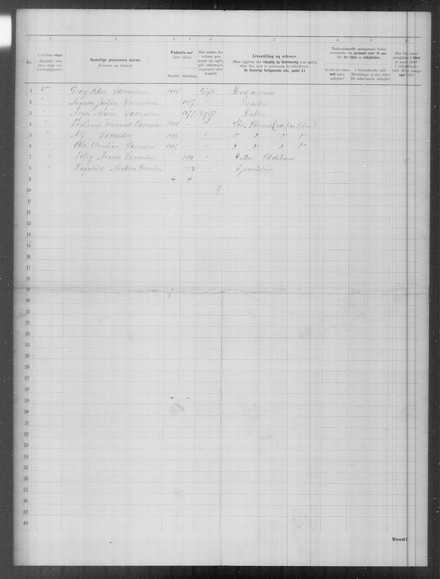 OBA, Municipal Census 1903 for Kristiania, 1903, p. 3210