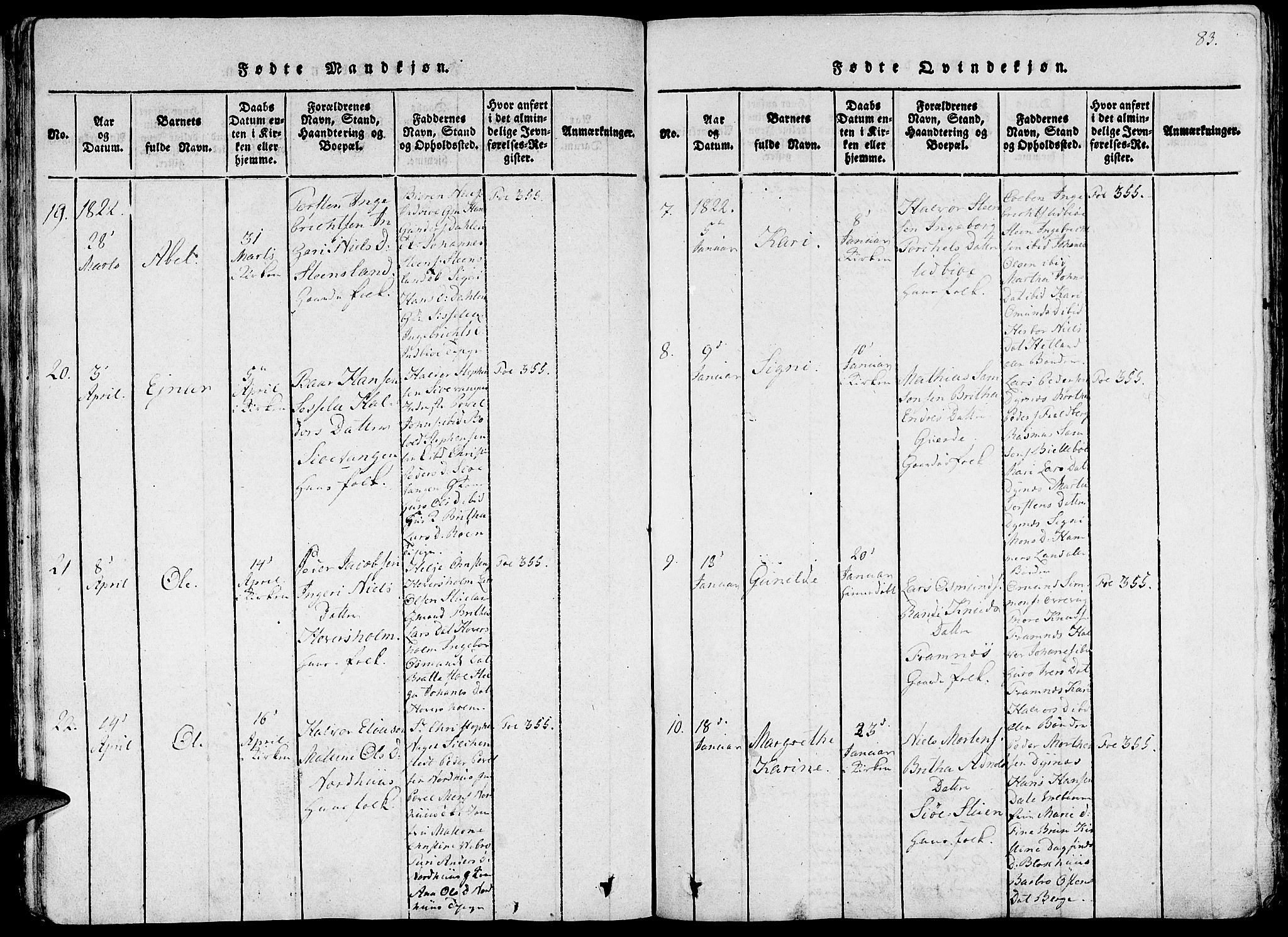 Fjelberg sokneprestembete, SAB/A-75201/H/Haa: Parish register (official) no. A 4, 1816-1822, p. 83