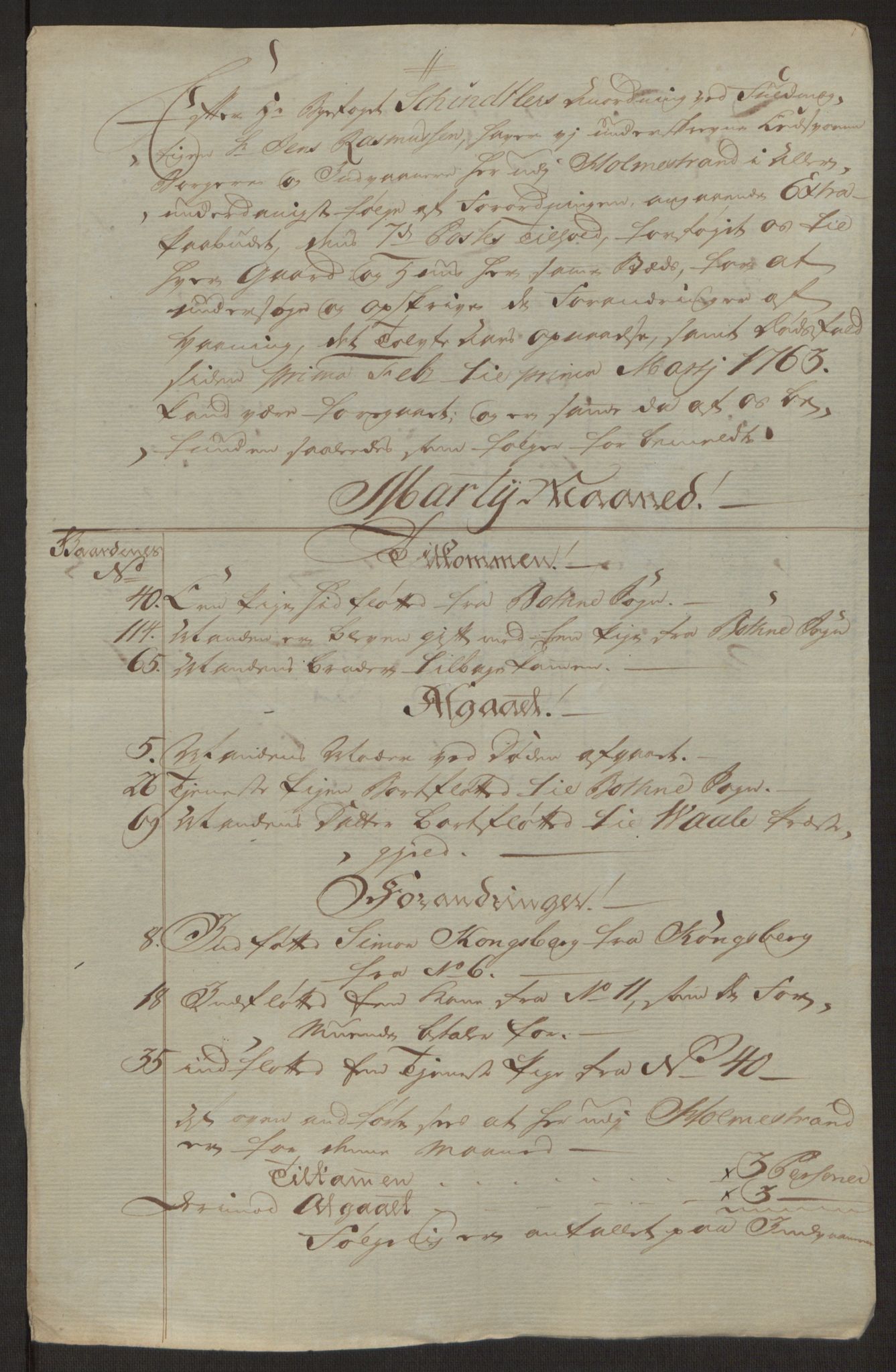 Rentekammeret inntil 1814, Reviderte regnskaper, Byregnskaper, AV/RA-EA-4066/R/Rh/L0163/0001: [H4] Kontribusjonsregnskap / Ekstraskatt, Holmestrand, 1762-1772, p. 49