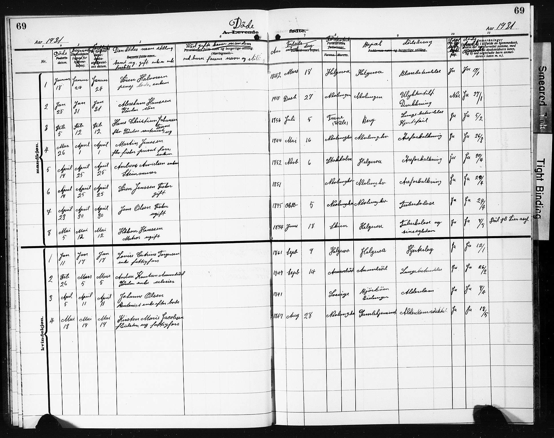 Brunlanes kirkebøker, AV/SAKO-A-342/G/Gb/L0004: Parish register (copy) no. II 4, 1928-1931, p. 69