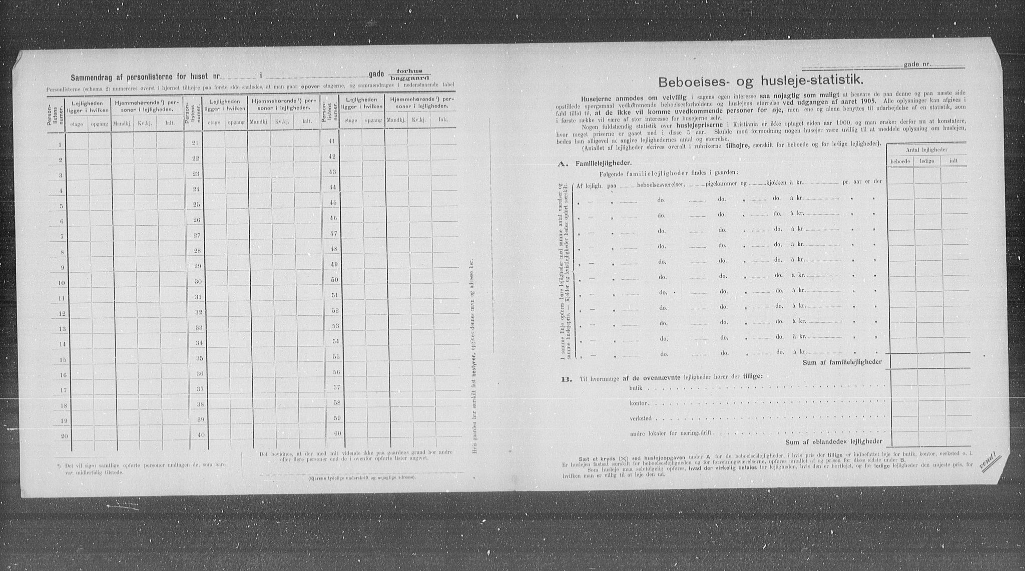 OBA, Municipal Census 1905 for Kristiania, 1905, p. 22296