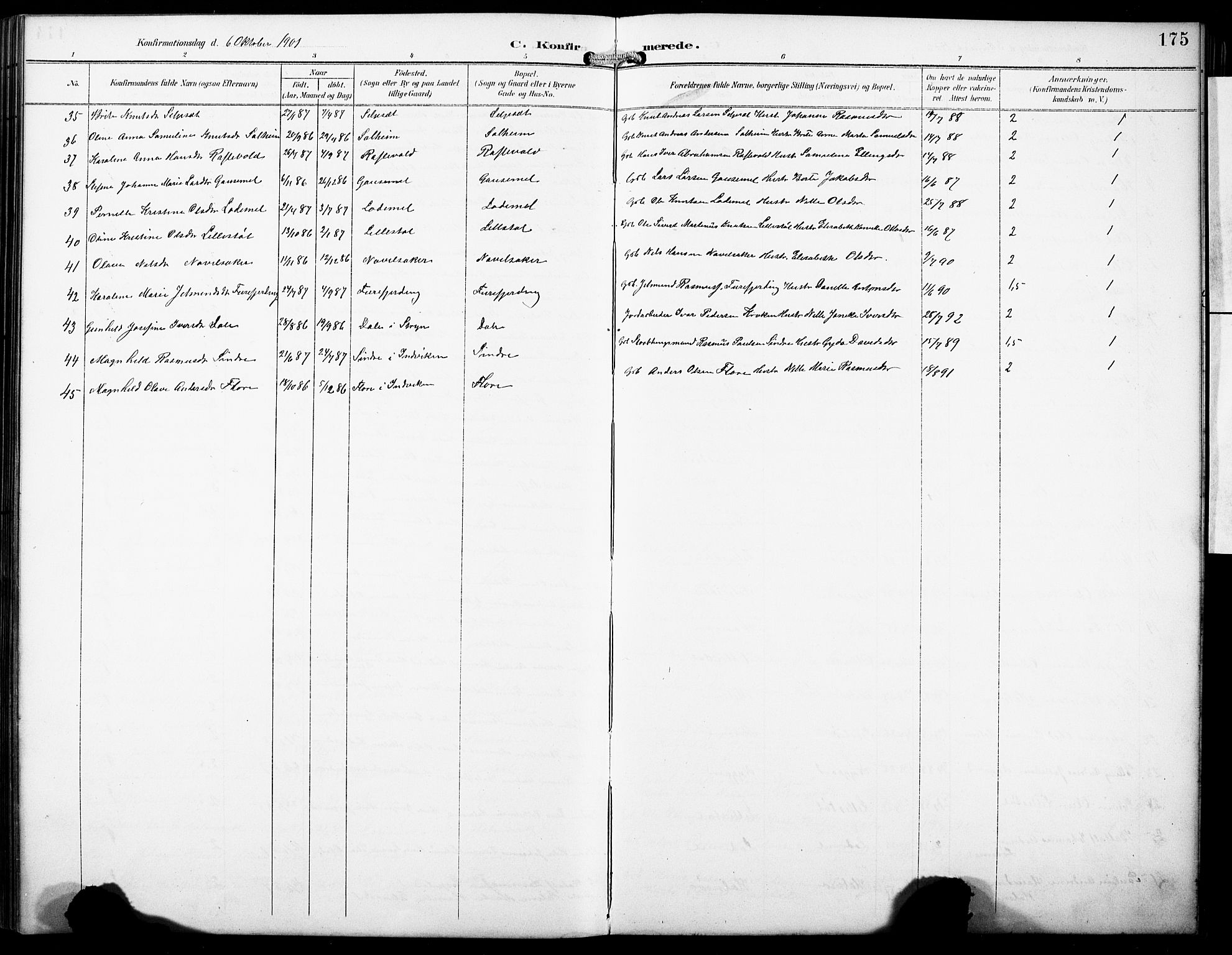 Hornindal sokneprestembete, AV/SAB-A-82401/H/Hab: Parish register (copy) no. A 2, 1894-1927, p. 175