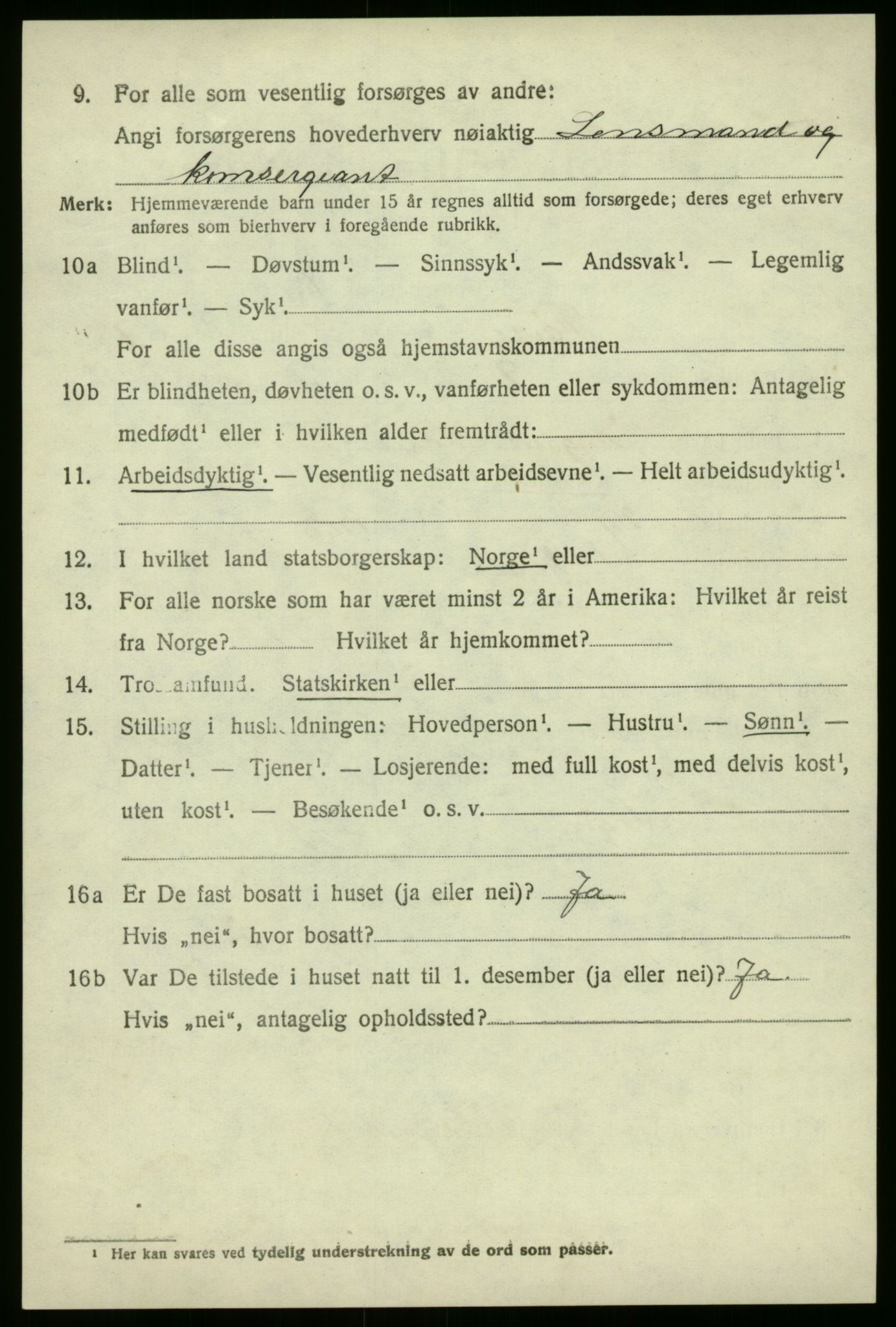 SAB, 1920 census for Førde, 1920, p. 2499