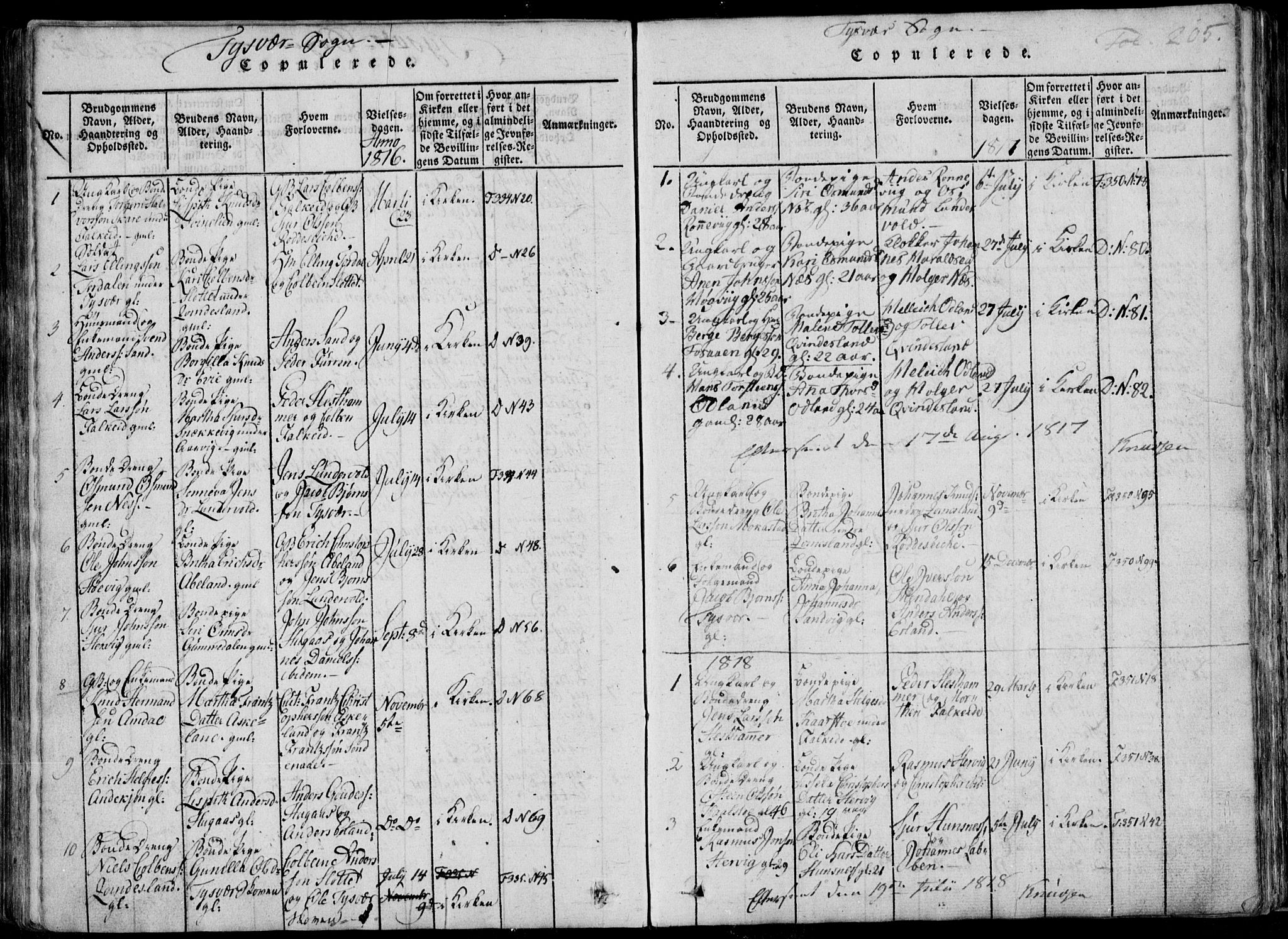 Skjold sokneprestkontor, AV/SAST-A-101847/H/Ha/Haa/L0004: Parish register (official) no. A 4 /1, 1815-1830, p. 205