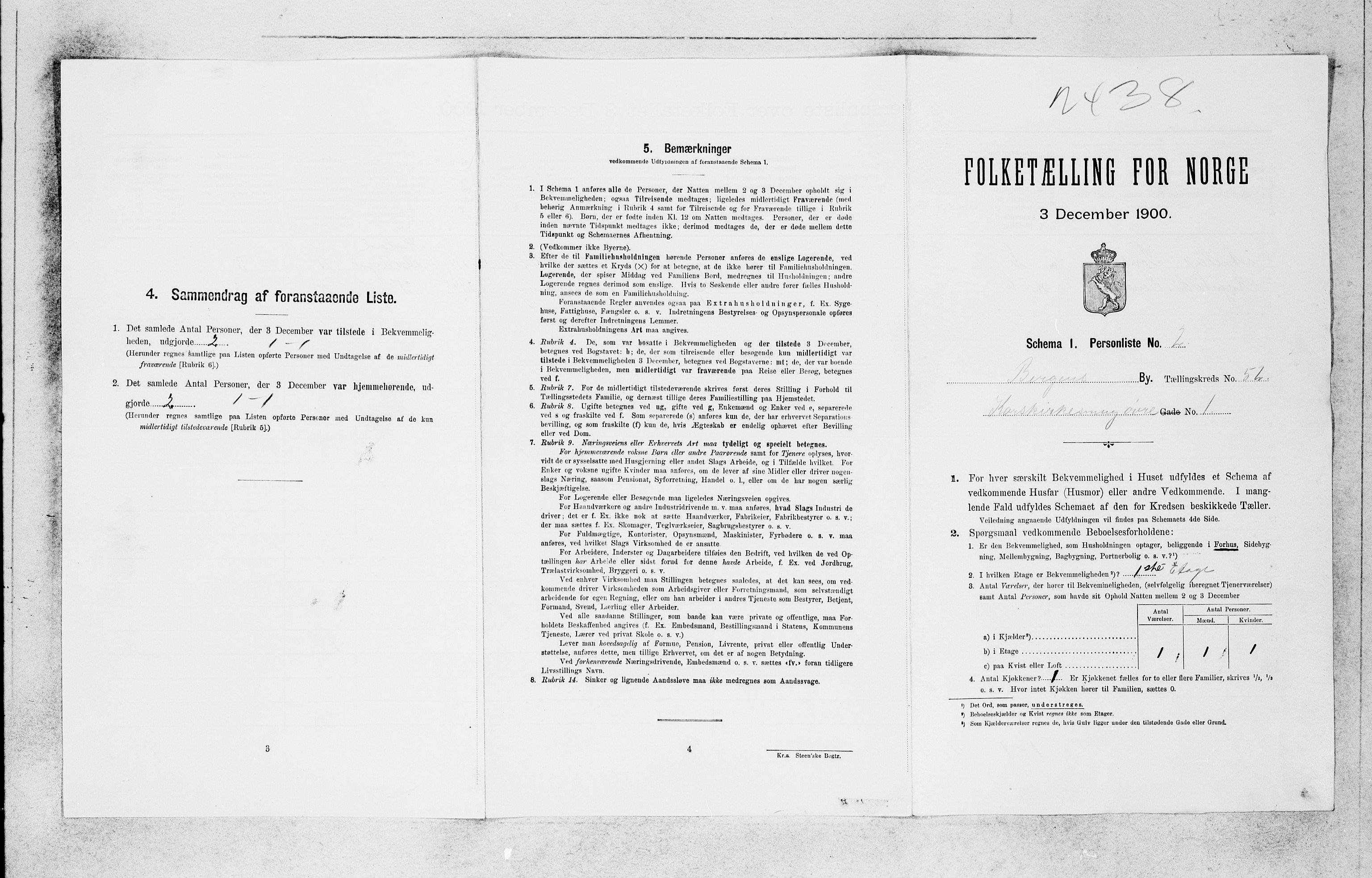 SAB, 1900 census for Bergen, 1900, p. 10243