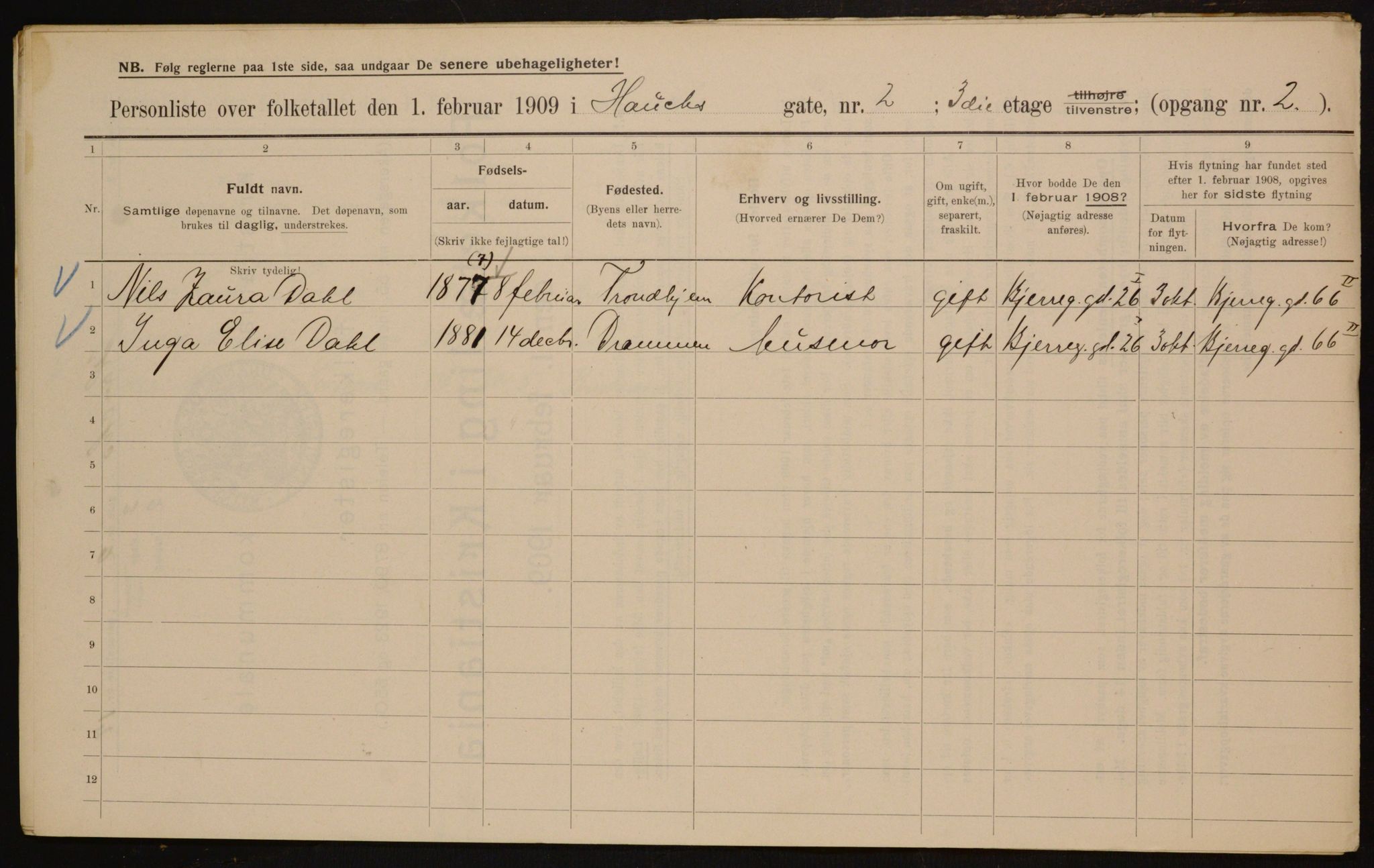 OBA, Municipal Census 1909 for Kristiania, 1909, p. 31770