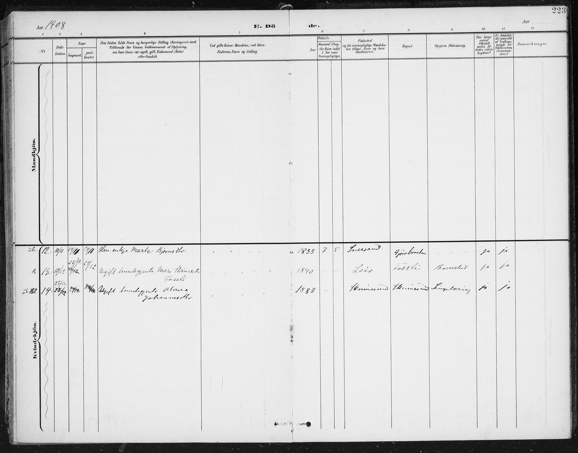 Krødsherad kirkebøker, AV/SAKO-A-19/F/Fa/L0007: Parish register (official) no. 7, 1900-1915, p. 223