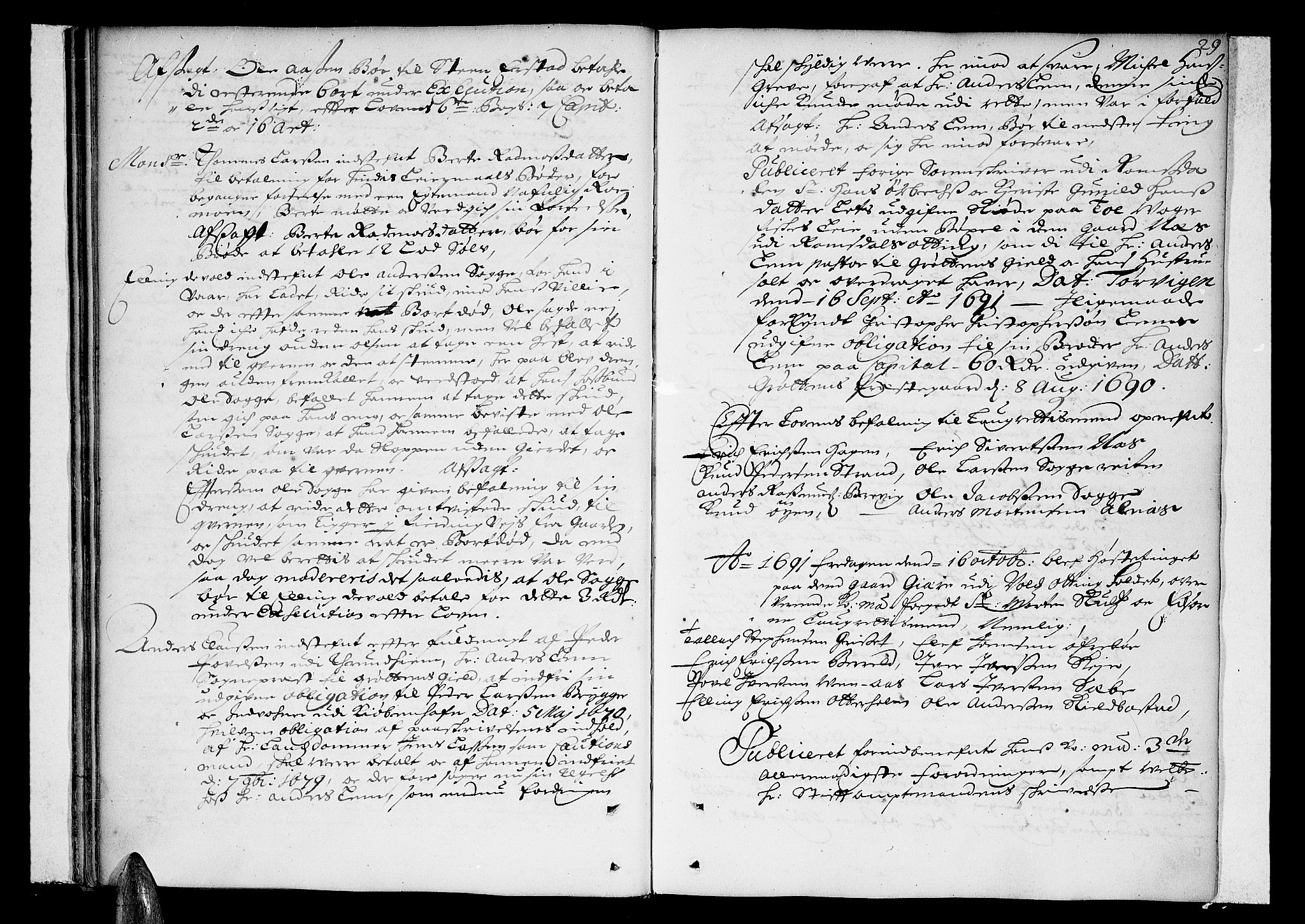 Romsdal sorenskriveri, SAT/A-4149/1/1/1A/L0002: Tingbok, 1690-1693, p. 28b-29a