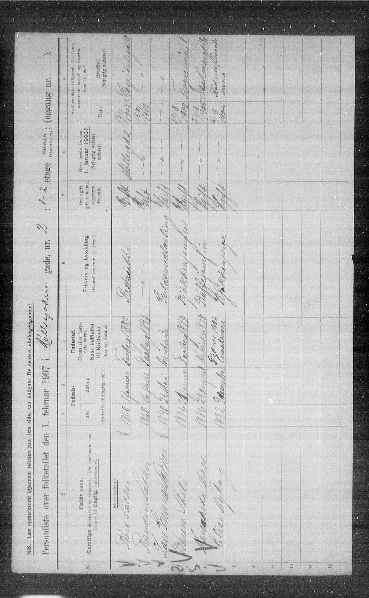 OBA, Municipal Census 1907 for Kristiania, 1907, p. 34920