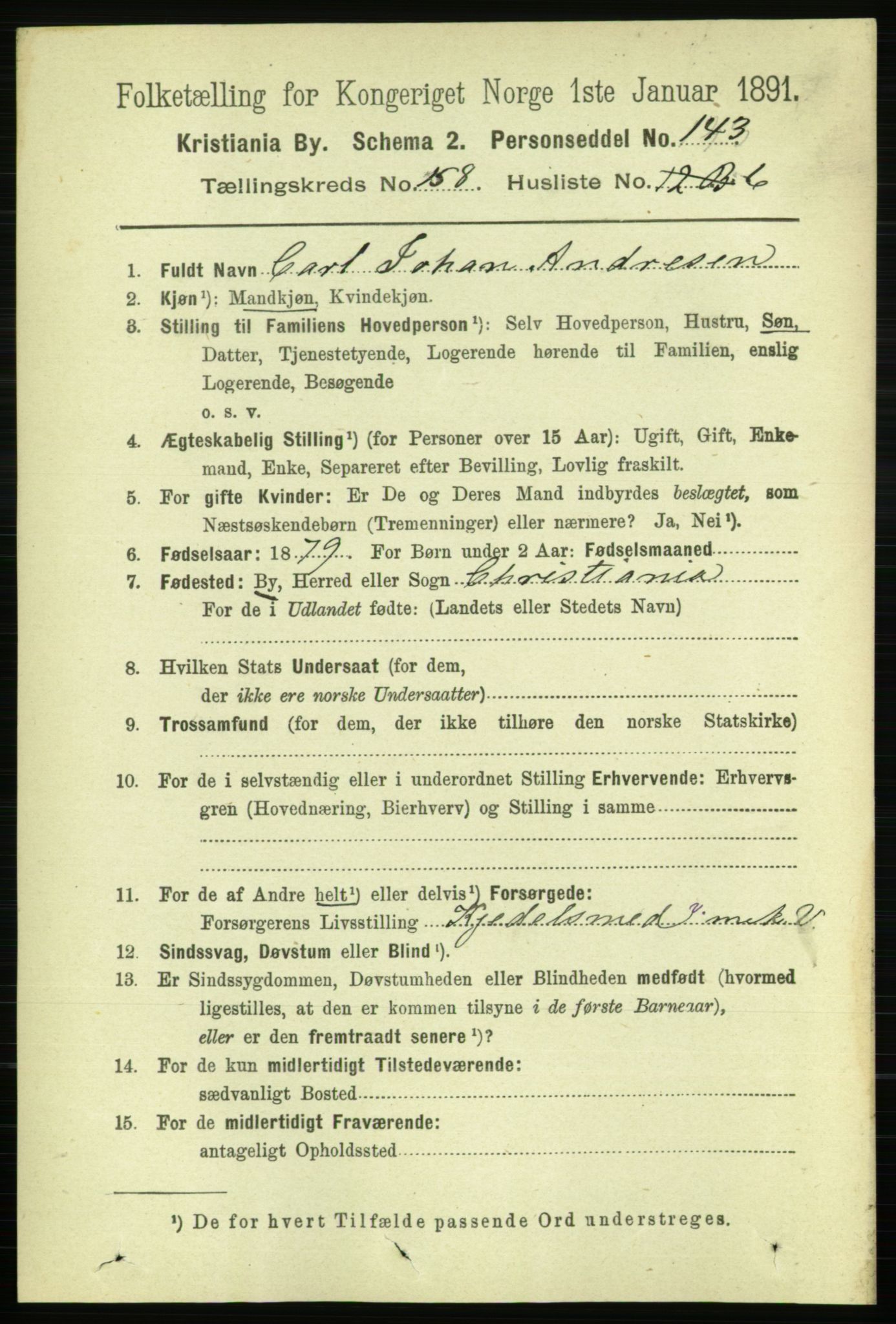 RA, 1891 census for 0301 Kristiania, 1891, p. 89853