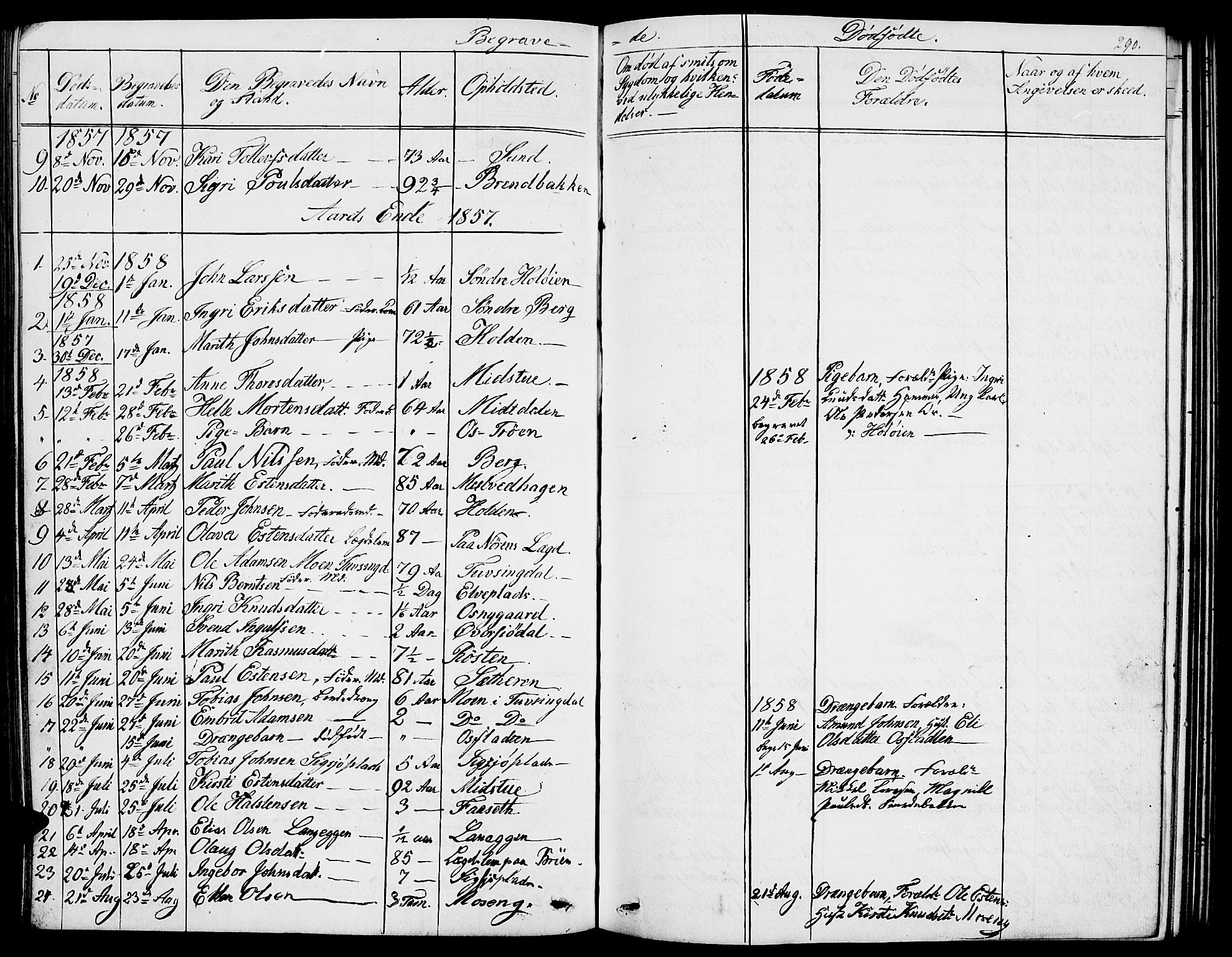 Tolga prestekontor, AV/SAH-PREST-062/L/L0004: Parish register (copy) no. 4, 1845-1887, p. 290