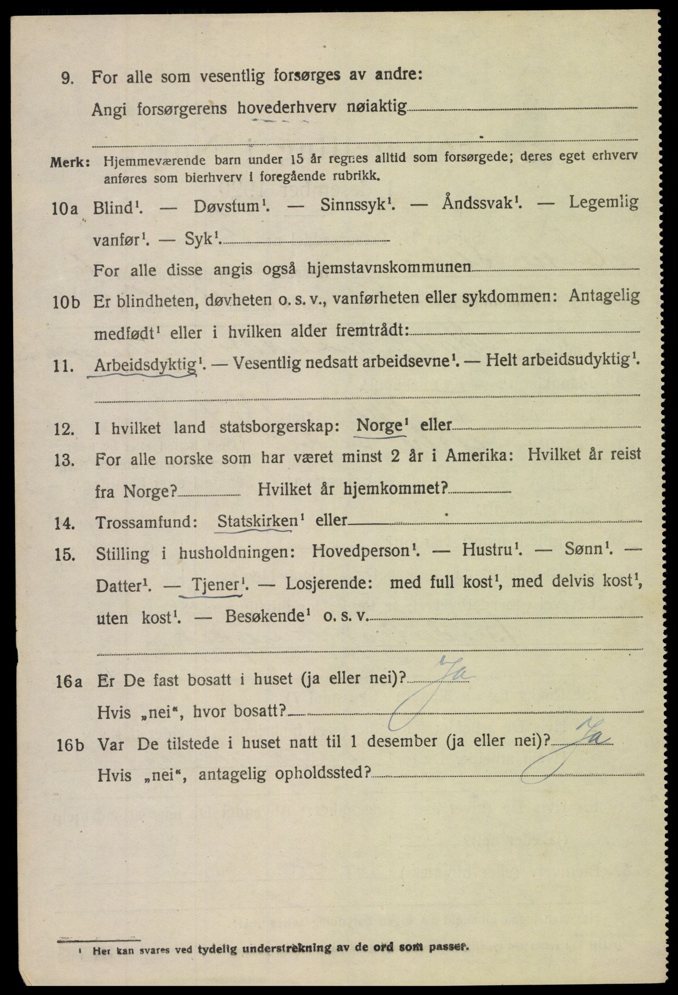 SAH, 1920 census for Øystre Slidre, 1920, p. 4012