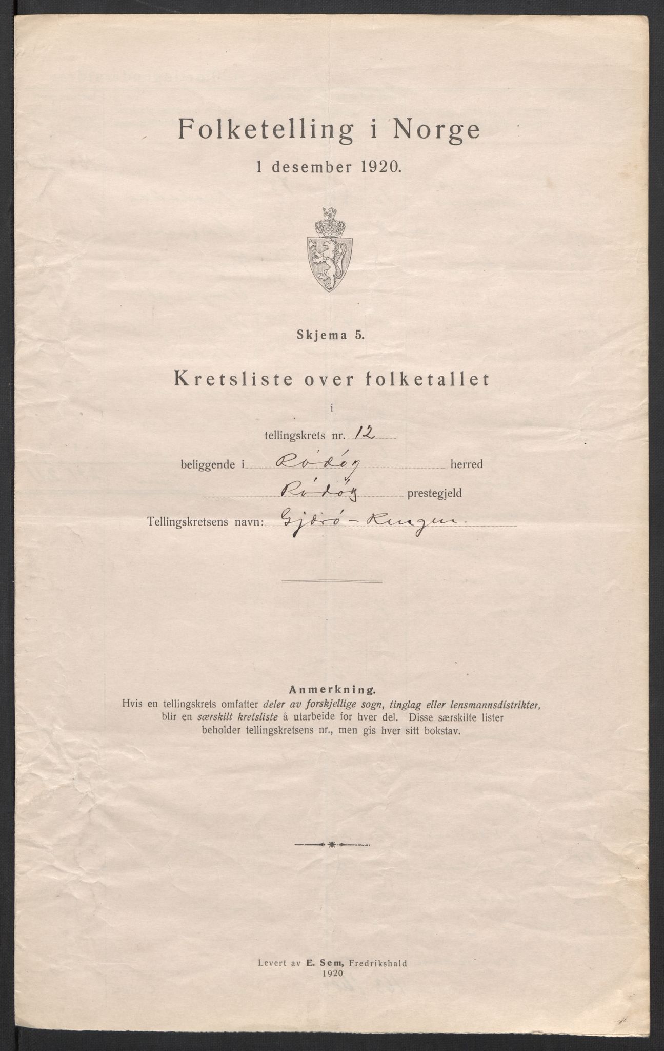 SAT, 1920 census for Rødøy, 1920, p. 39