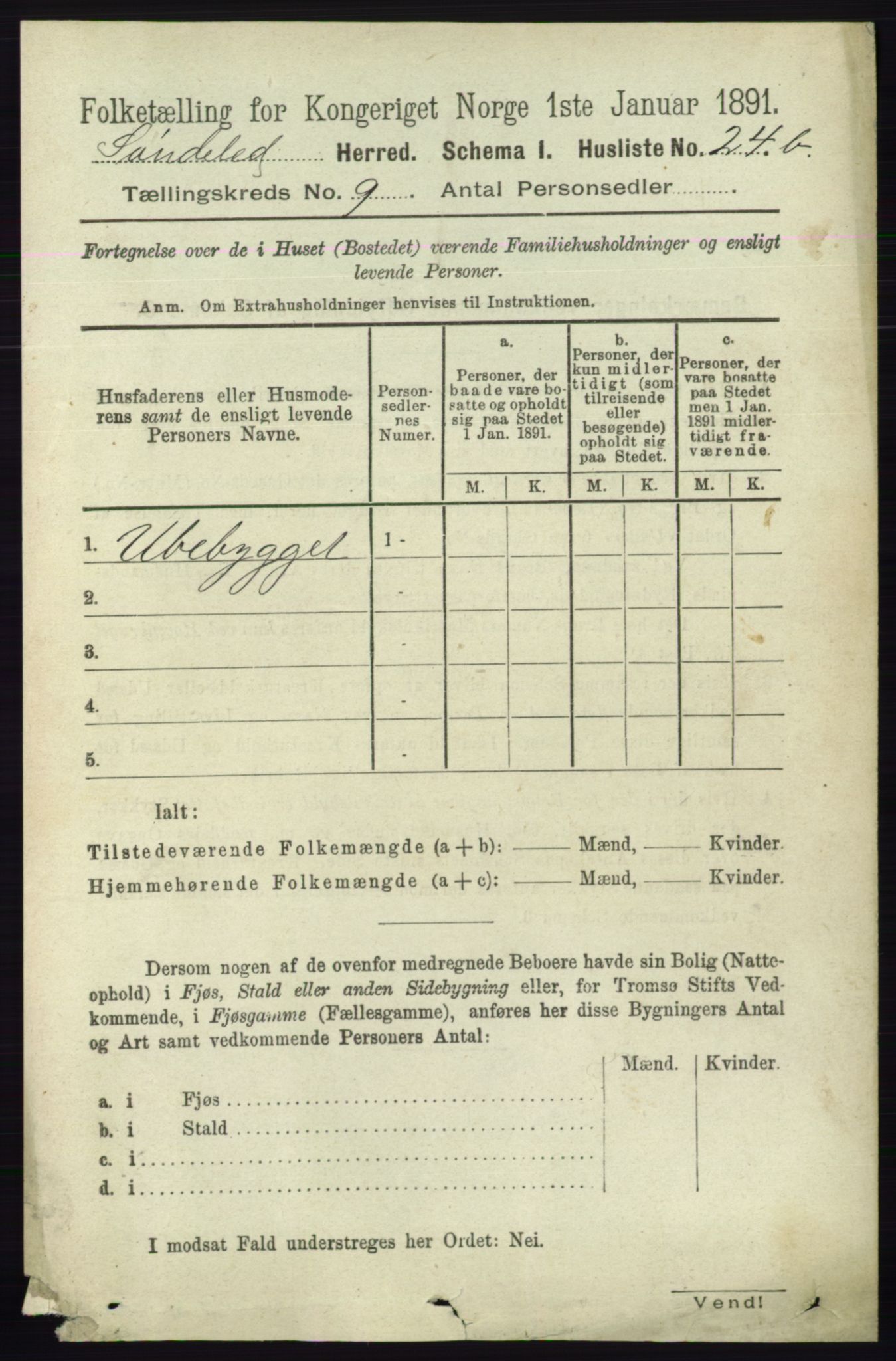 RA, 1891 census for 0913 Søndeled, 1891, p. 2859