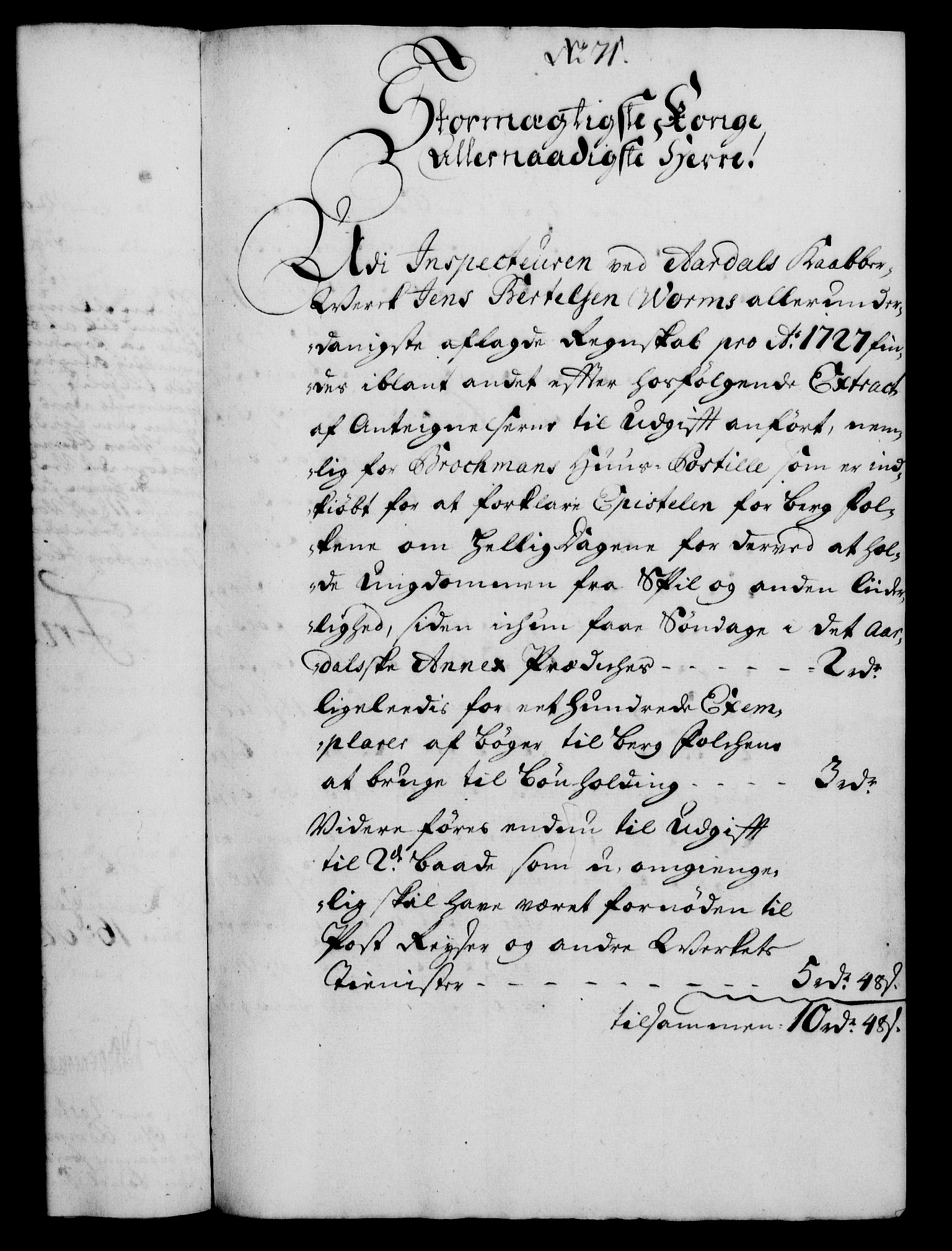 Rentekammeret, Kammerkanselliet, RA/EA-3111/G/Gf/Gfa/L0012: Norsk relasjons- og resolusjonsprotokoll (merket RK 52.12), 1729, p. 375