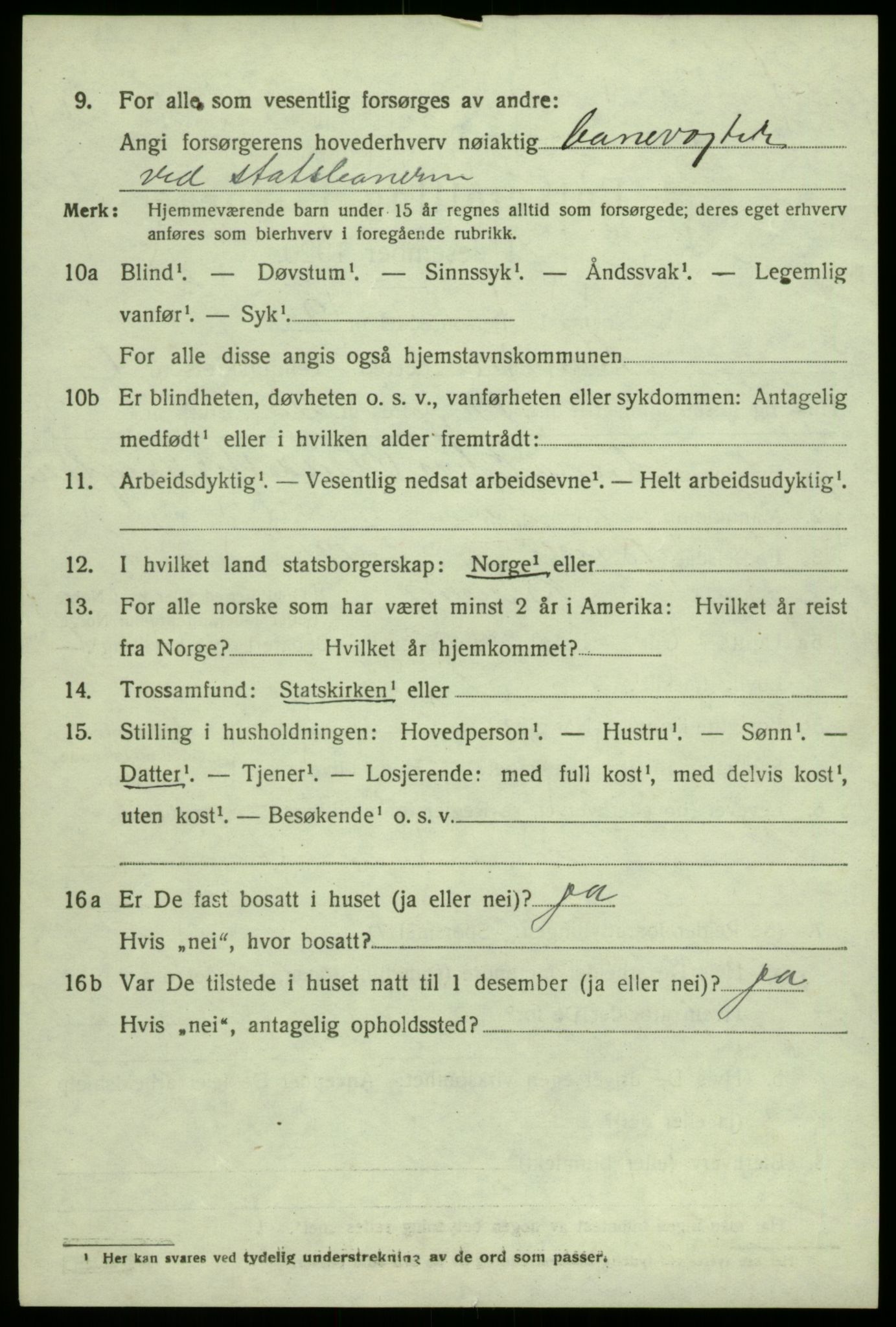 SAB, 1920 census for Bruvik, 1920, p. 1353