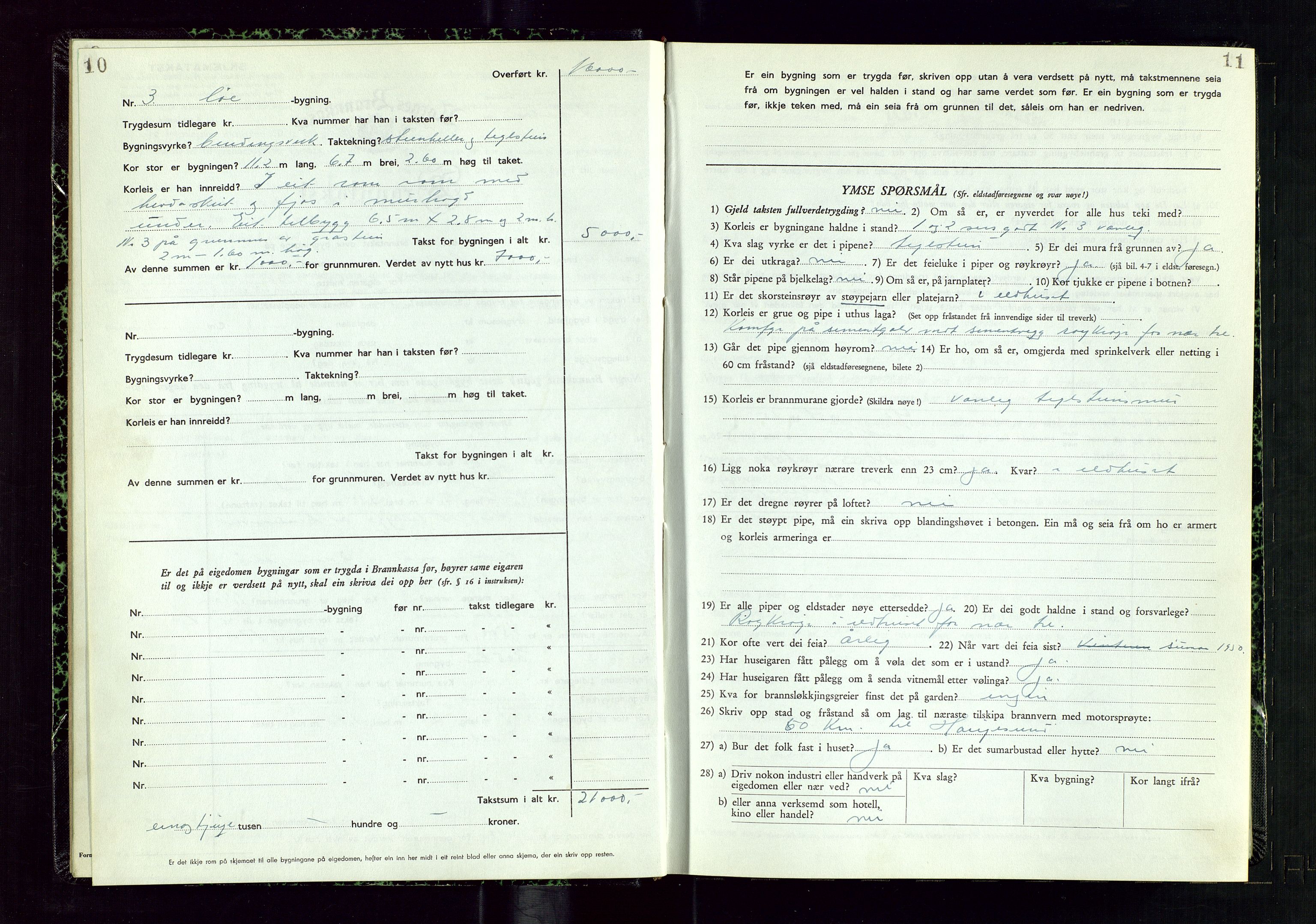 Nedstrand lensmannskontor, AV/SAST-A-100236/Gob/L0003: "Branntakstprotokoll", 1950-1954, p. 10-11