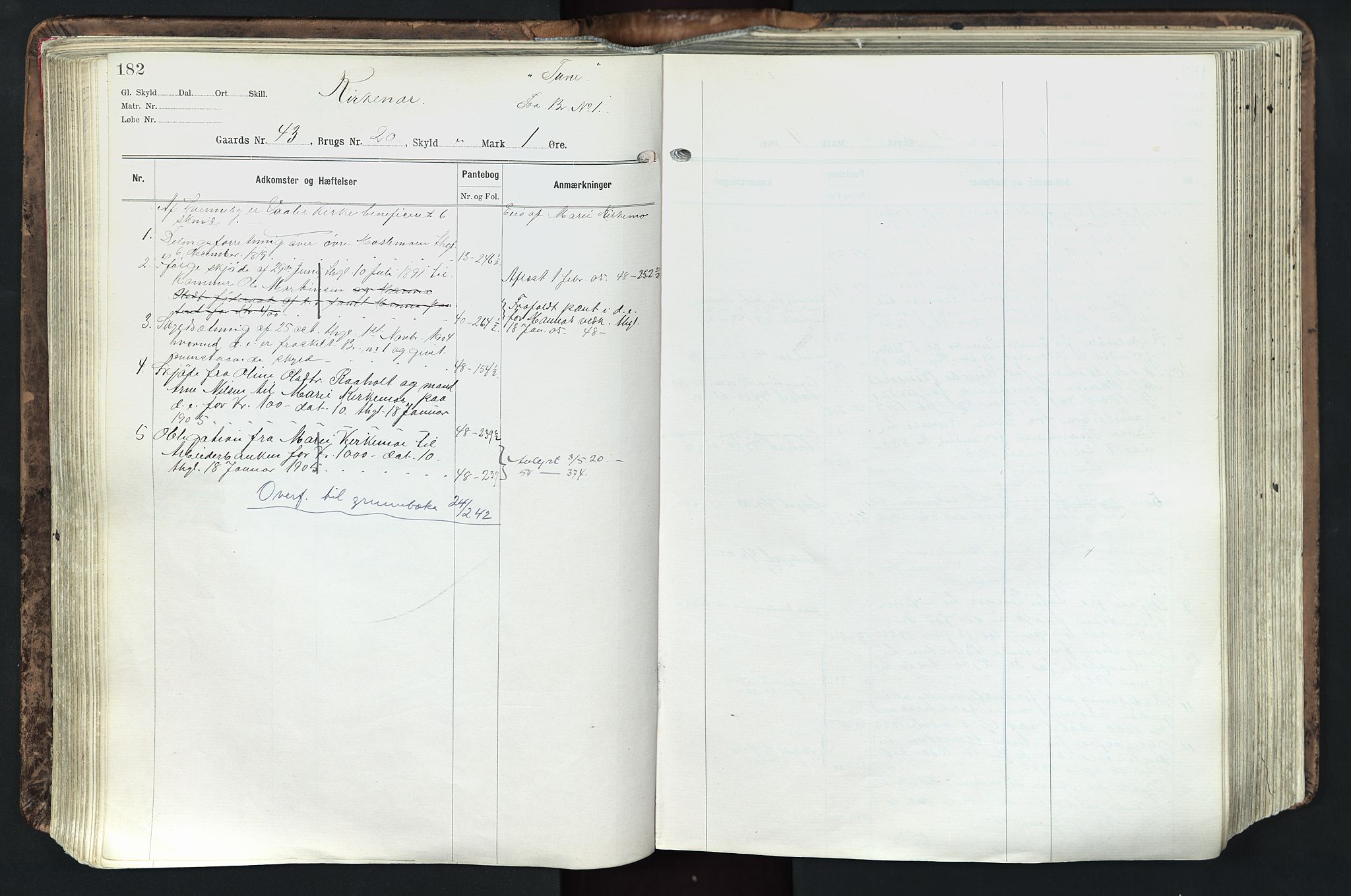 Solør tingrett, AV/SAH-TING-008/H/Ha/Hak/L0003: Mortgage register no. III, 1900-1935, p. 182