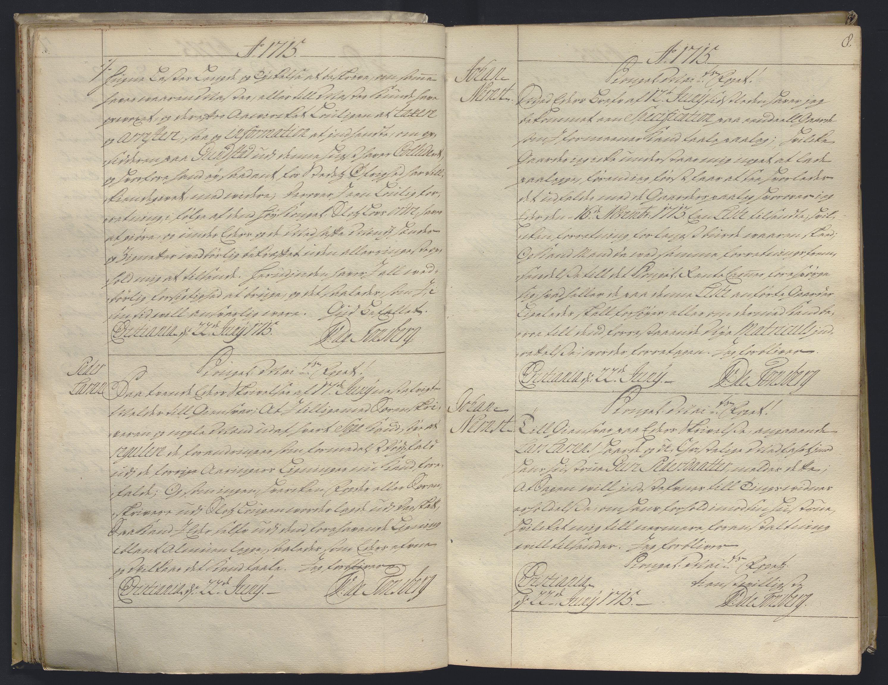 Kristiania stiftamt, AV/SAO-A-10386/B/Ba/L0004: Kopibok, 1715-1717, p. 7b-8a