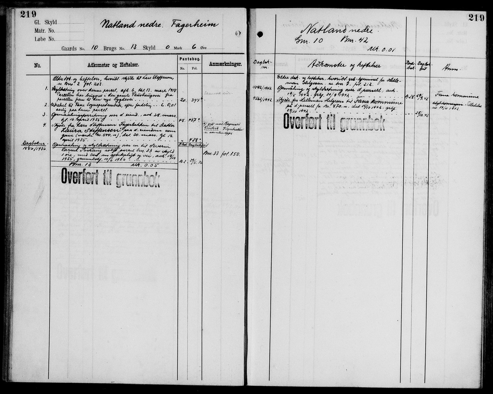 Midhordland sorenskriveri, AV/SAB-A-3001/1/G/Ga/Gab/L0050: Mortgage register no. II.A.b.50, p. 219