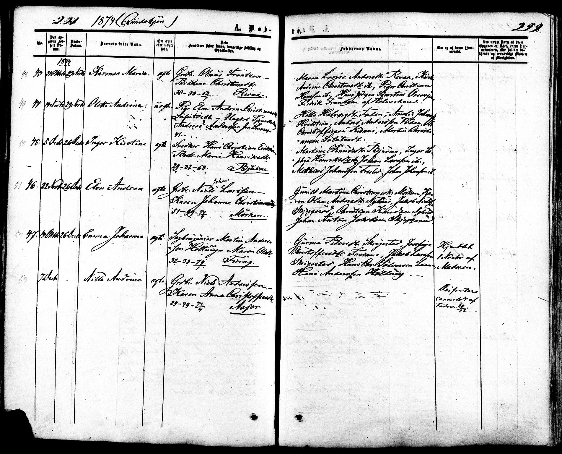 Ramnes kirkebøker, AV/SAKO-A-314/F/Fa/L0006: Parish register (official) no. I 6, 1862-1877, p. 221-222