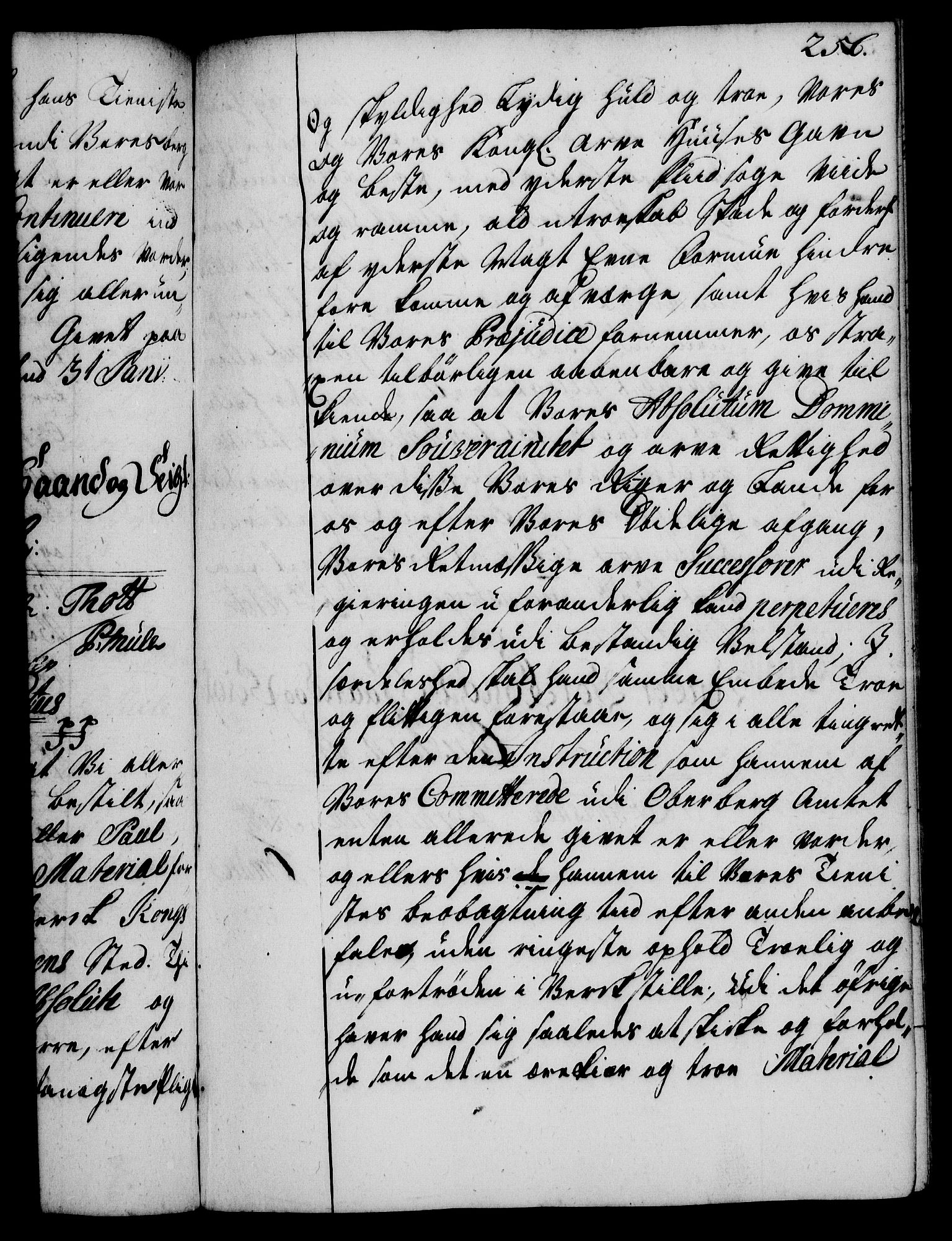 Rentekammeret, Kammerkanselliet, RA/EA-3111/G/Gg/Gge/L0002: Norsk bestallingsprotokoll med register (merket RK 53.26), 1730-1744, p. 256