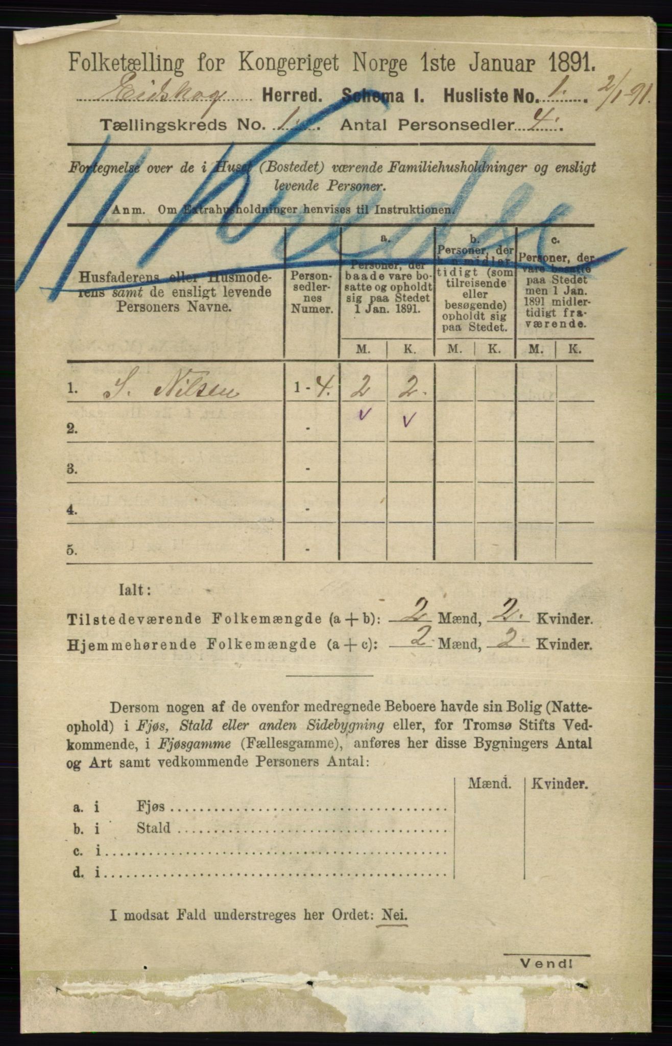 RA, 1891 census for 0420 Eidskog, 1891, p. 39