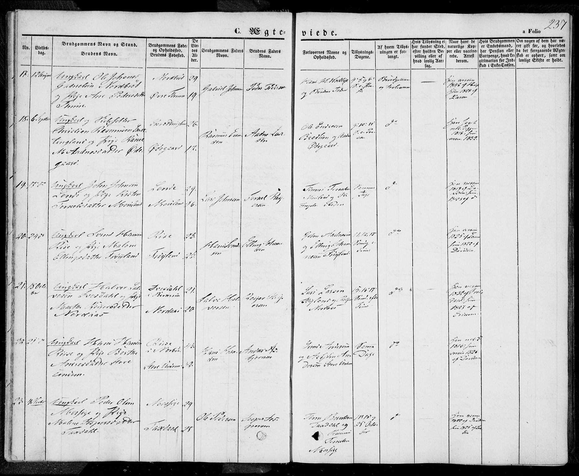 Lye sokneprestkontor, AV/SAST-A-101794/001/30BA/L0006: Parish register (official) no. A 5.2, 1842-1855, p. 237