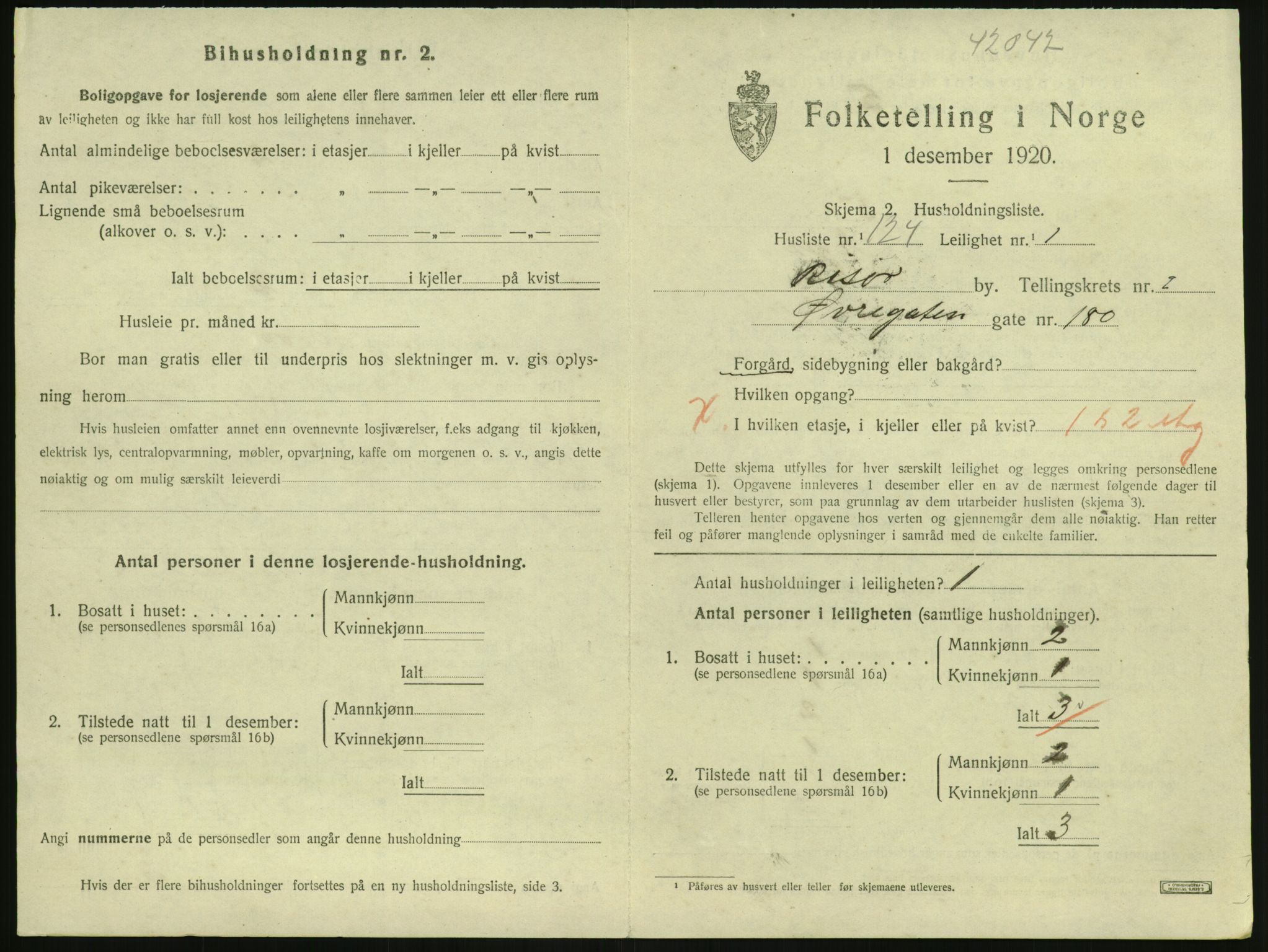 SAK, 1920 census for Risør, 1920, p. 2303