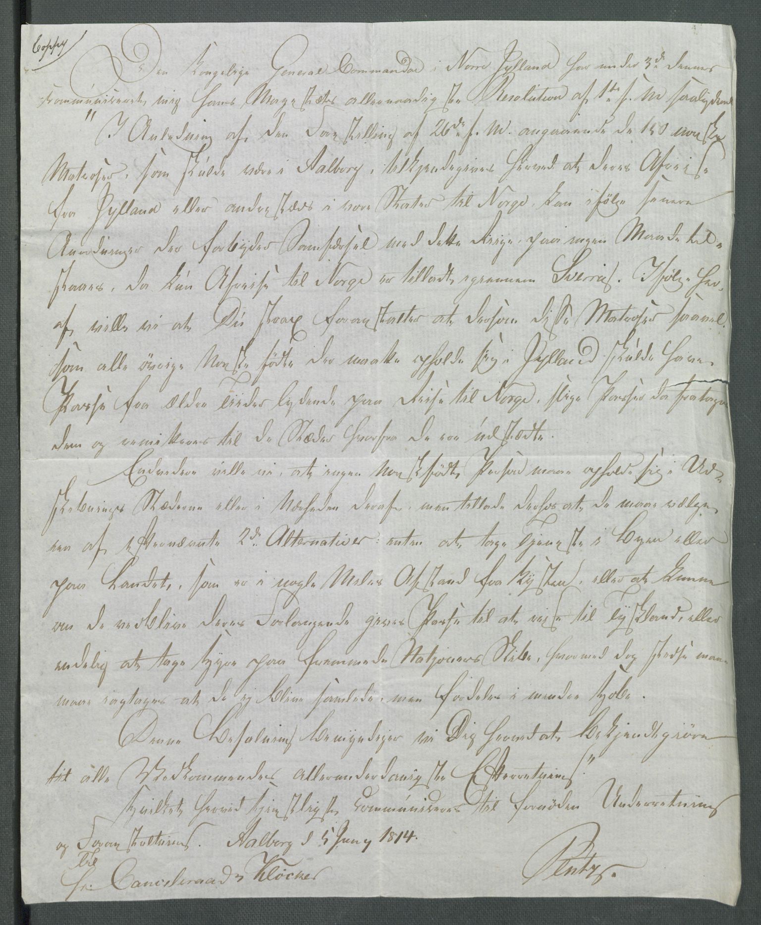 Forskjellige samlinger, Historisk-kronologisk samling, AV/RA-EA-4029/G/Ga/L0009A: Historisk-kronologisk samling. Dokumenter fra januar og ut september 1814. , 1814, p. 82