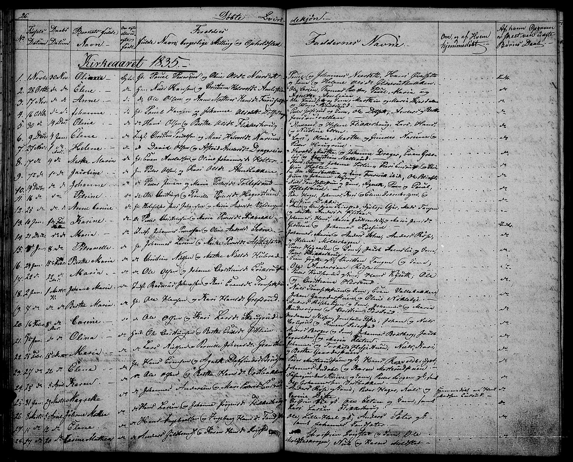 Vestre Toten prestekontor, AV/SAH-PREST-108/H/Ha/Hab/L0001: Parish register (copy) no. 1, 1830-1836, p. 26