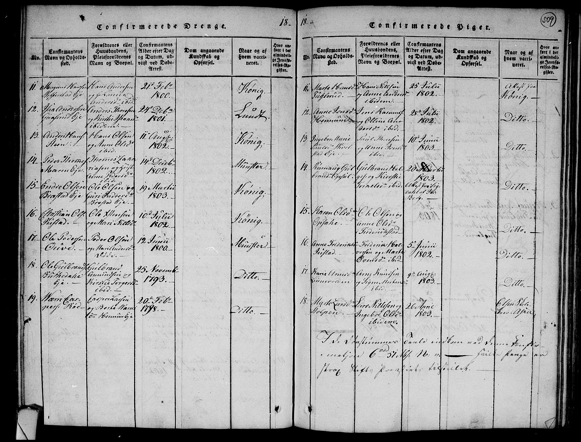 Lier kirkebøker, AV/SAKO-A-230/F/Fa/L0008: Parish register (official) no. I 8, 1813-1825, p. 508-509