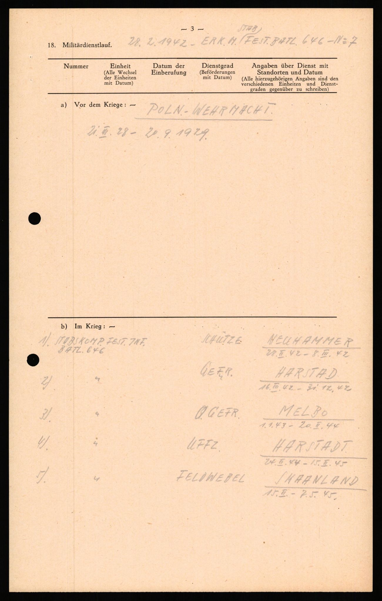 Forsvaret, Forsvarets overkommando II, RA/RAFA-3915/D/Db/L0031: CI Questionaires. Tyske okkupasjonsstyrker i Norge. Tyskere., 1945-1946, p. 432