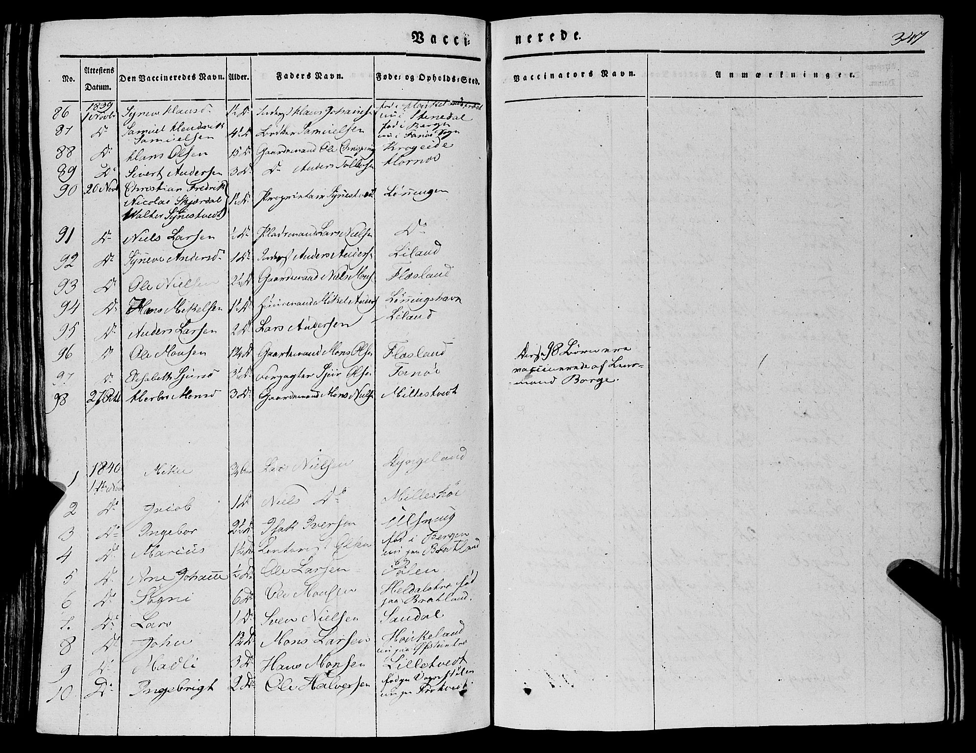 Fana Sokneprestembete, SAB/A-75101/H/Haa/Haaa/L0008: Parish register (official) no. A 8, 1829-1851, p. 347
