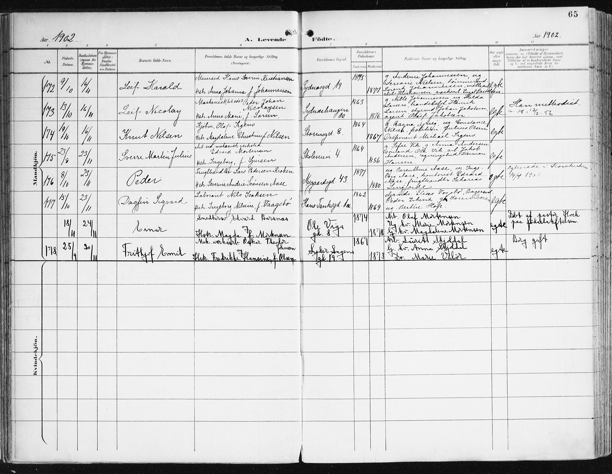 Johanneskirken sokneprestembete, AV/SAB-A-76001/H/Haa/L0002: Parish register (official) no. A 2, 1900-1912, p. 65