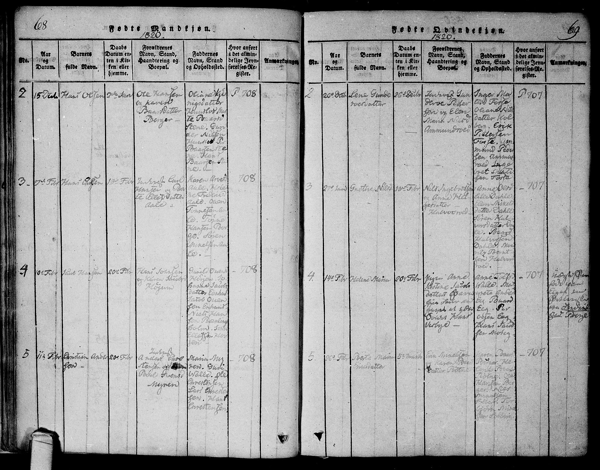 Onsøy prestekontor Kirkebøker, AV/SAO-A-10914/F/Fa/L0002: Parish register (official) no. I 2, 1814-1840, p. 68-69