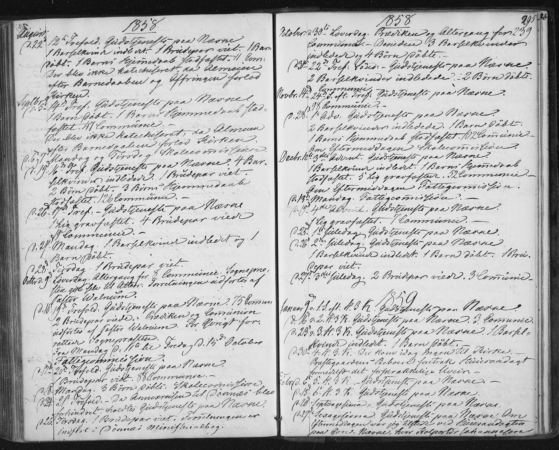 Ministerialprotokoller, klokkerbøker og fødselsregistre - Nordland, AV/SAT-A-1459/838/L0550: Parish register (official) no. 838A08, 1855-1865, p. 295
