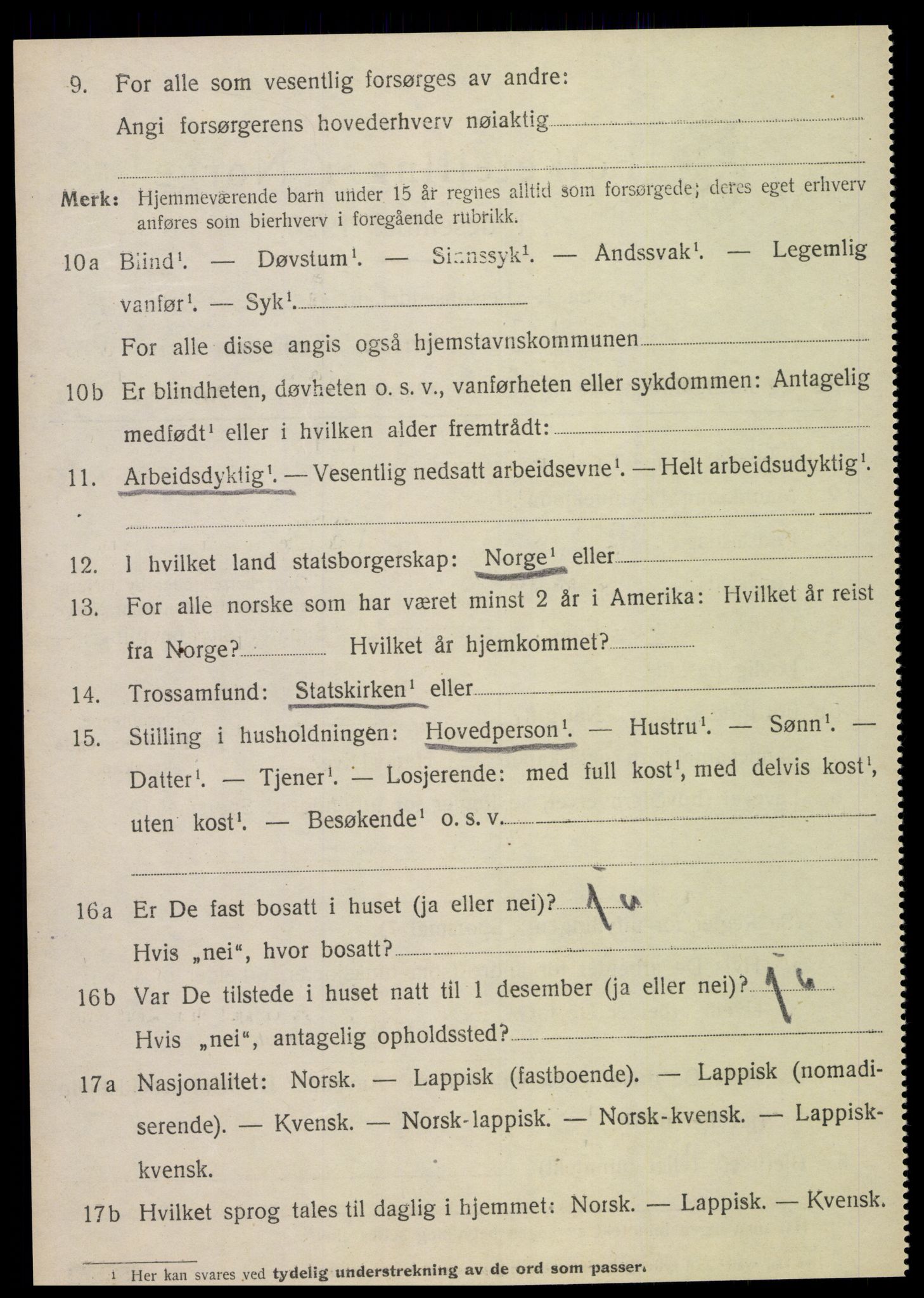 SAT, 1920 census for Sparbu, 1920, p. 6784