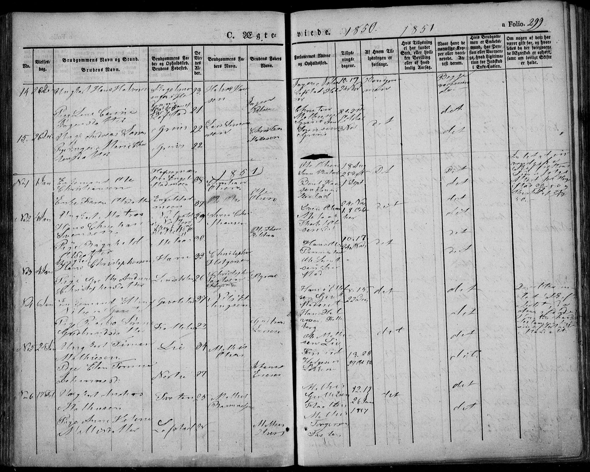 Lardal kirkebøker, SAKO/A-350/F/Fa/L0006: Parish register (official) no. I 6, 1835-1860, p. 299