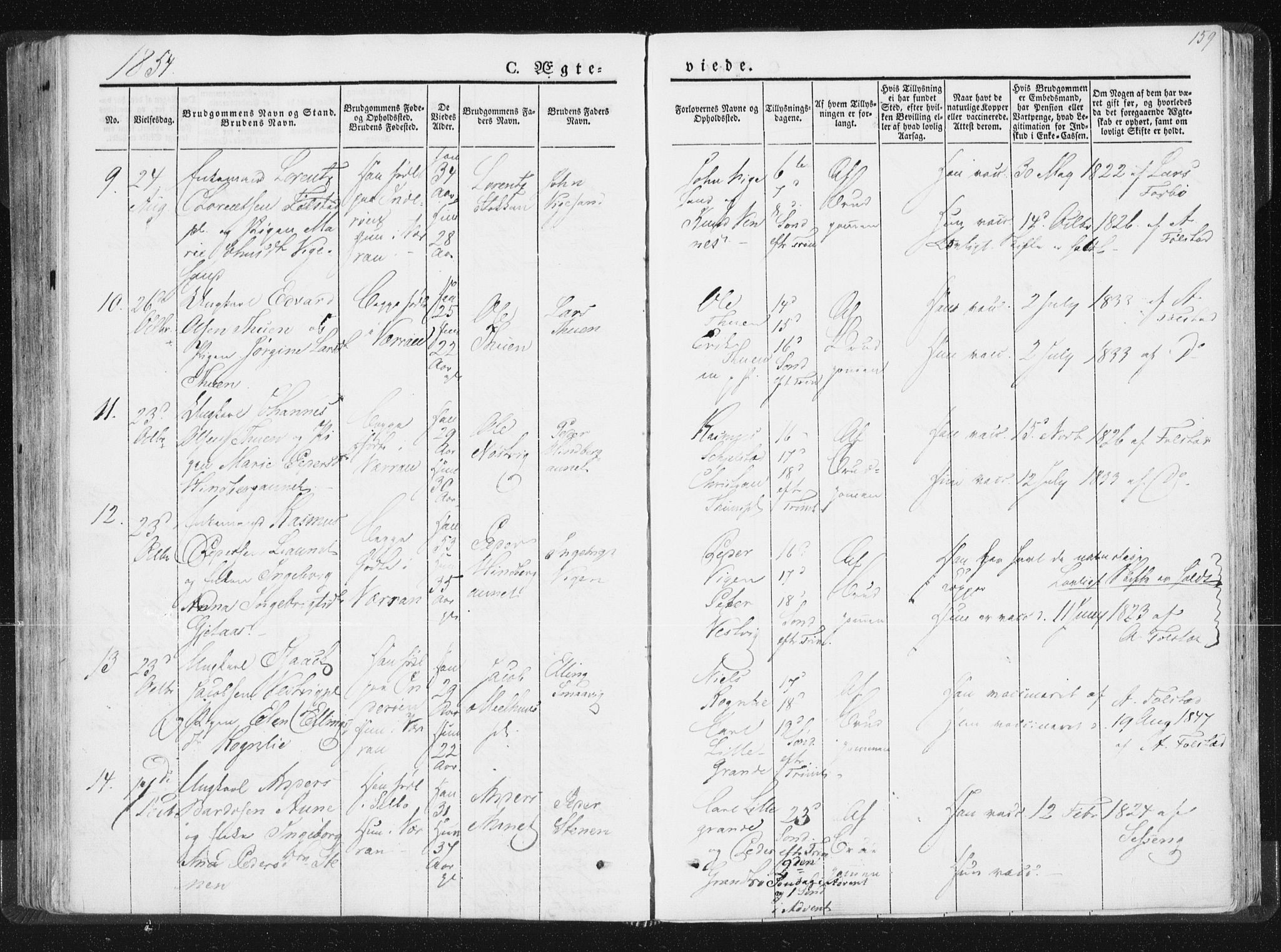 Ministerialprotokoller, klokkerbøker og fødselsregistre - Nord-Trøndelag, SAT/A-1458/744/L0418: Parish register (official) no. 744A02, 1843-1866, p. 159
