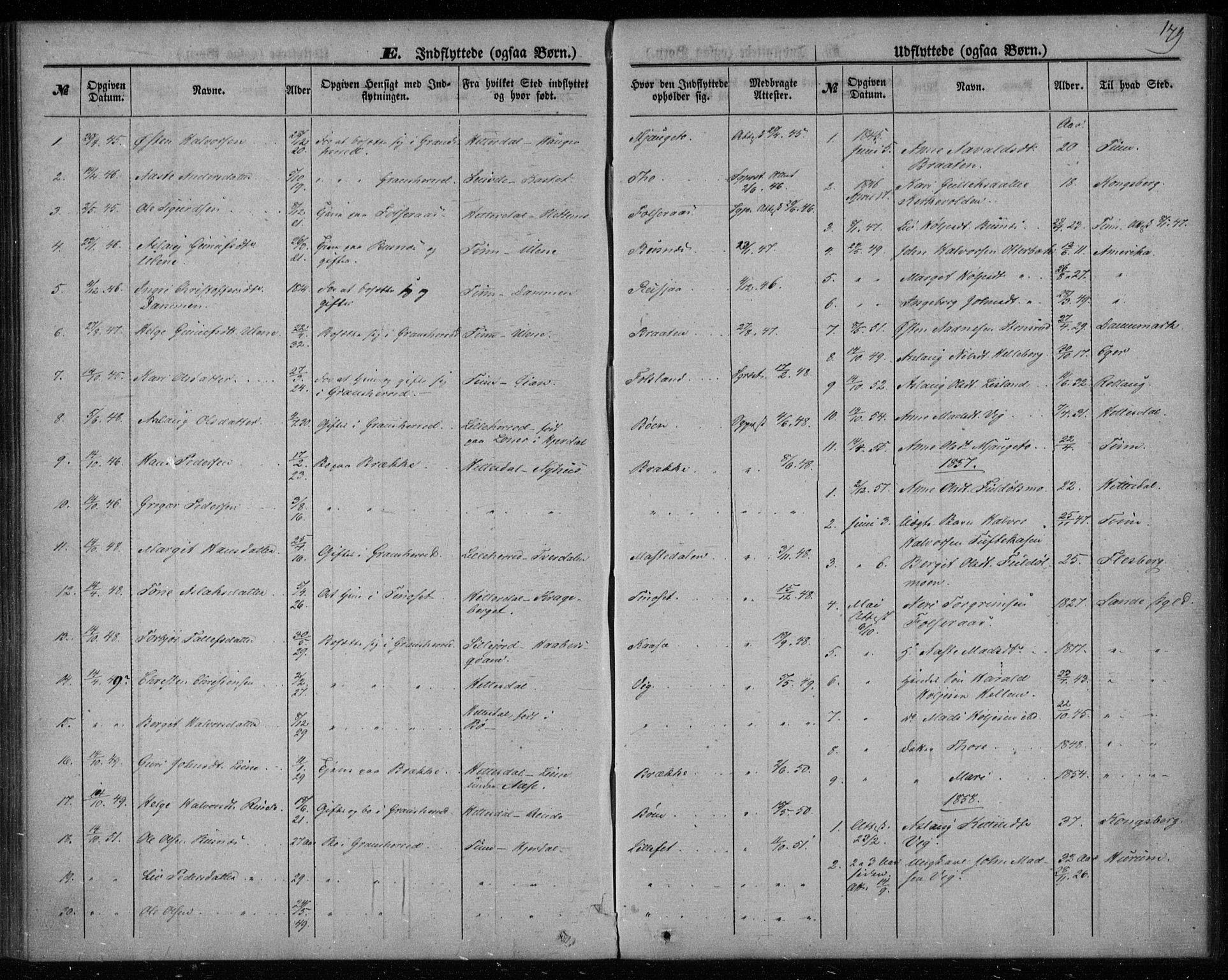 Gransherad kirkebøker, SAKO/A-267/F/Fa/L0002: Parish register (official) no. I 2, 1844-1859, p. 179