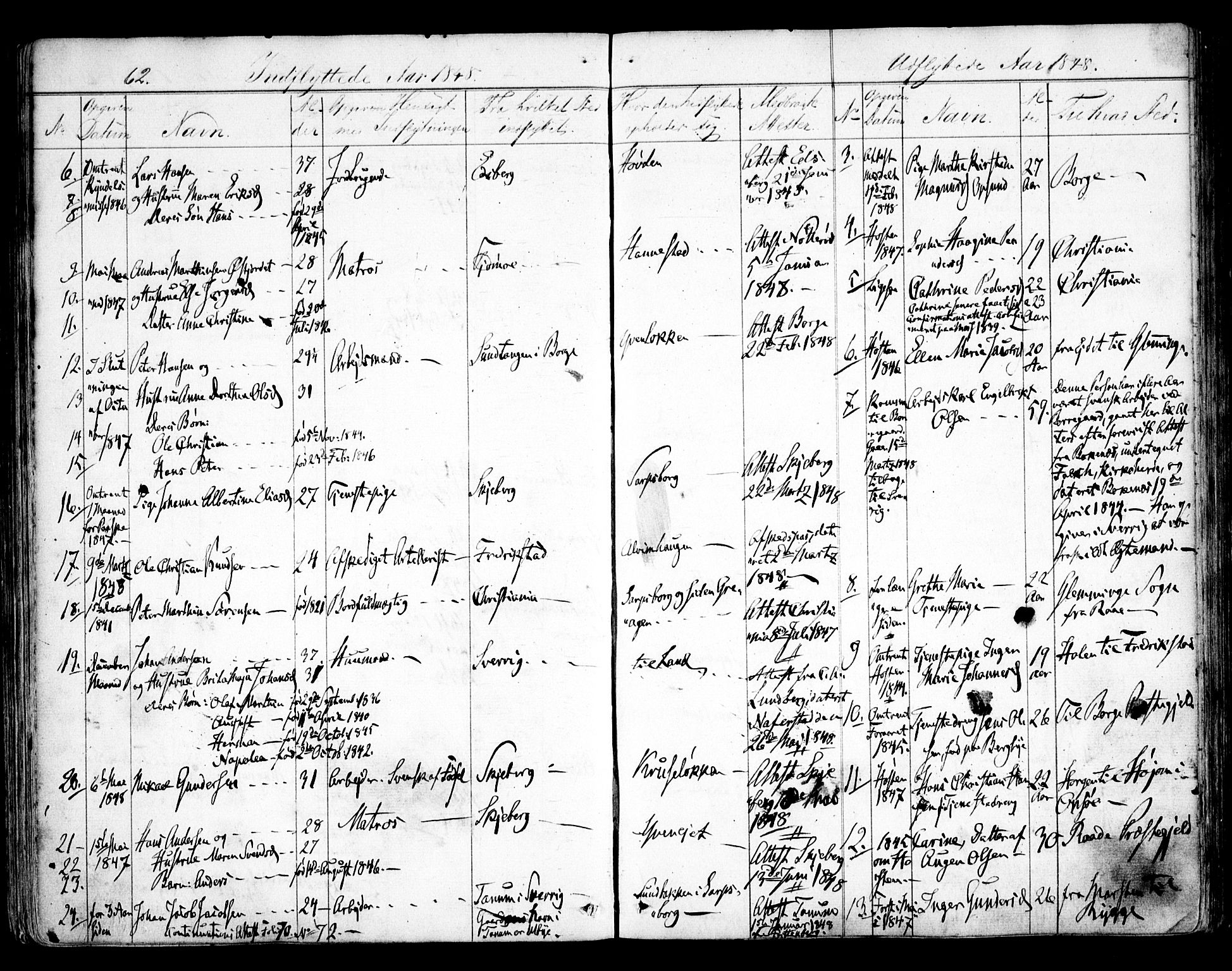 Tune prestekontor Kirkebøker, SAO/A-2007/F/Fa/L0010b: Parish register (official) no. 10B, 1847-1852, p. 62