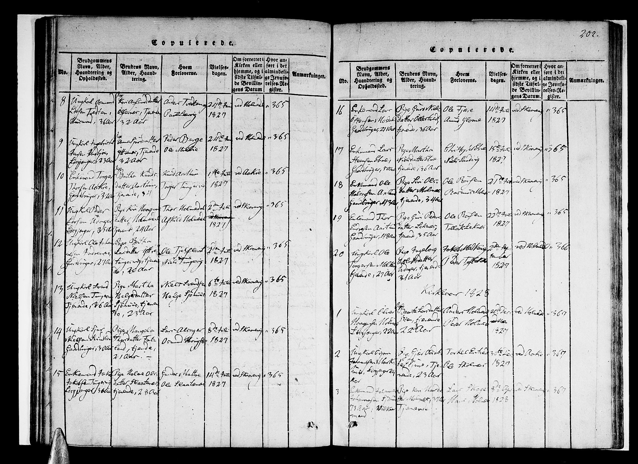 Skånevik sokneprestembete, AV/SAB-A-77801/H/Haa: Parish register (official) no. A 3, 1815-1828, p. 202