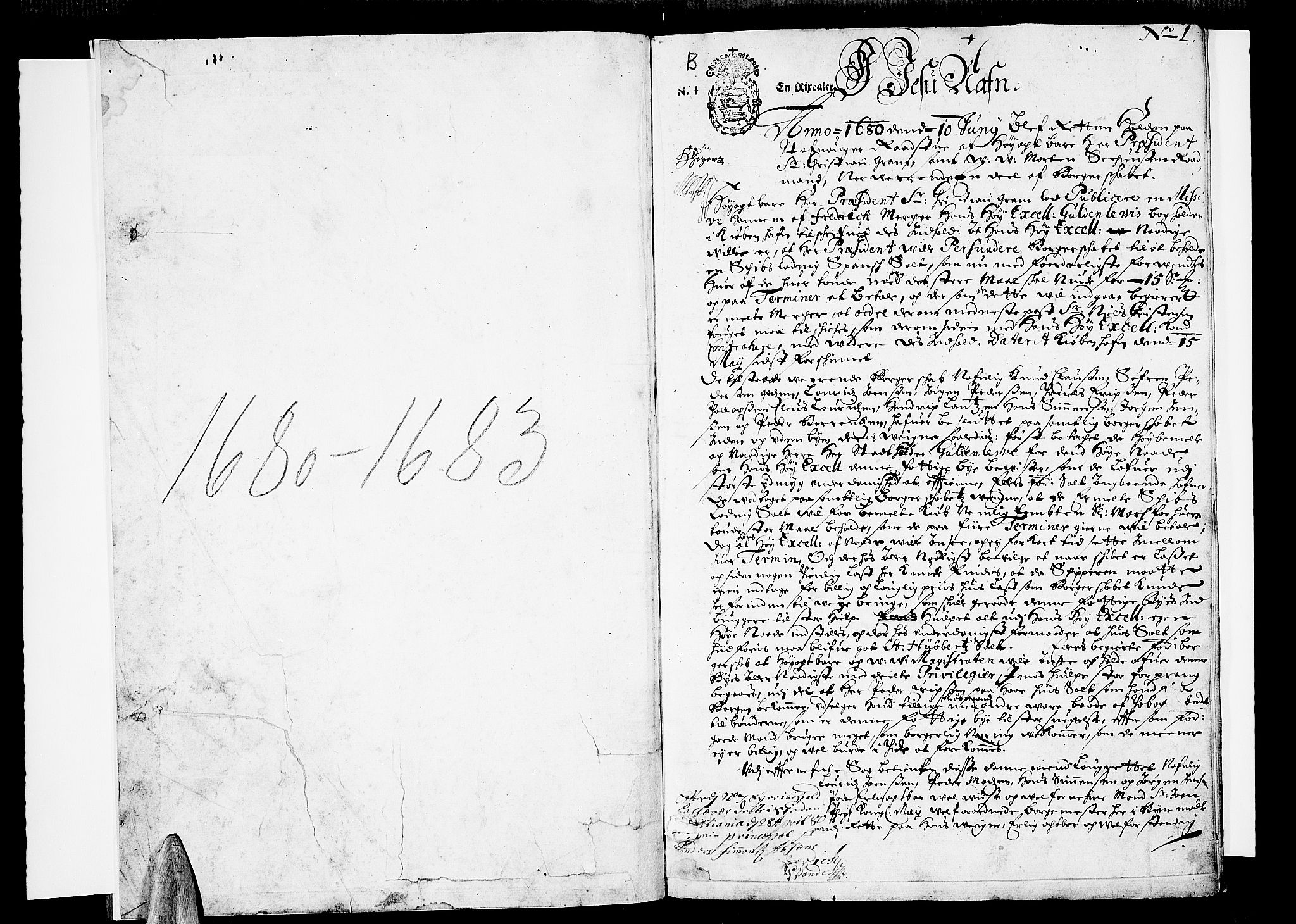 Stavanger byfogd, AV/SAST-A-101408/001/3/30/30BB/L0011: Rådsturettprotokoll, 1680-1683, p. 0b-1a