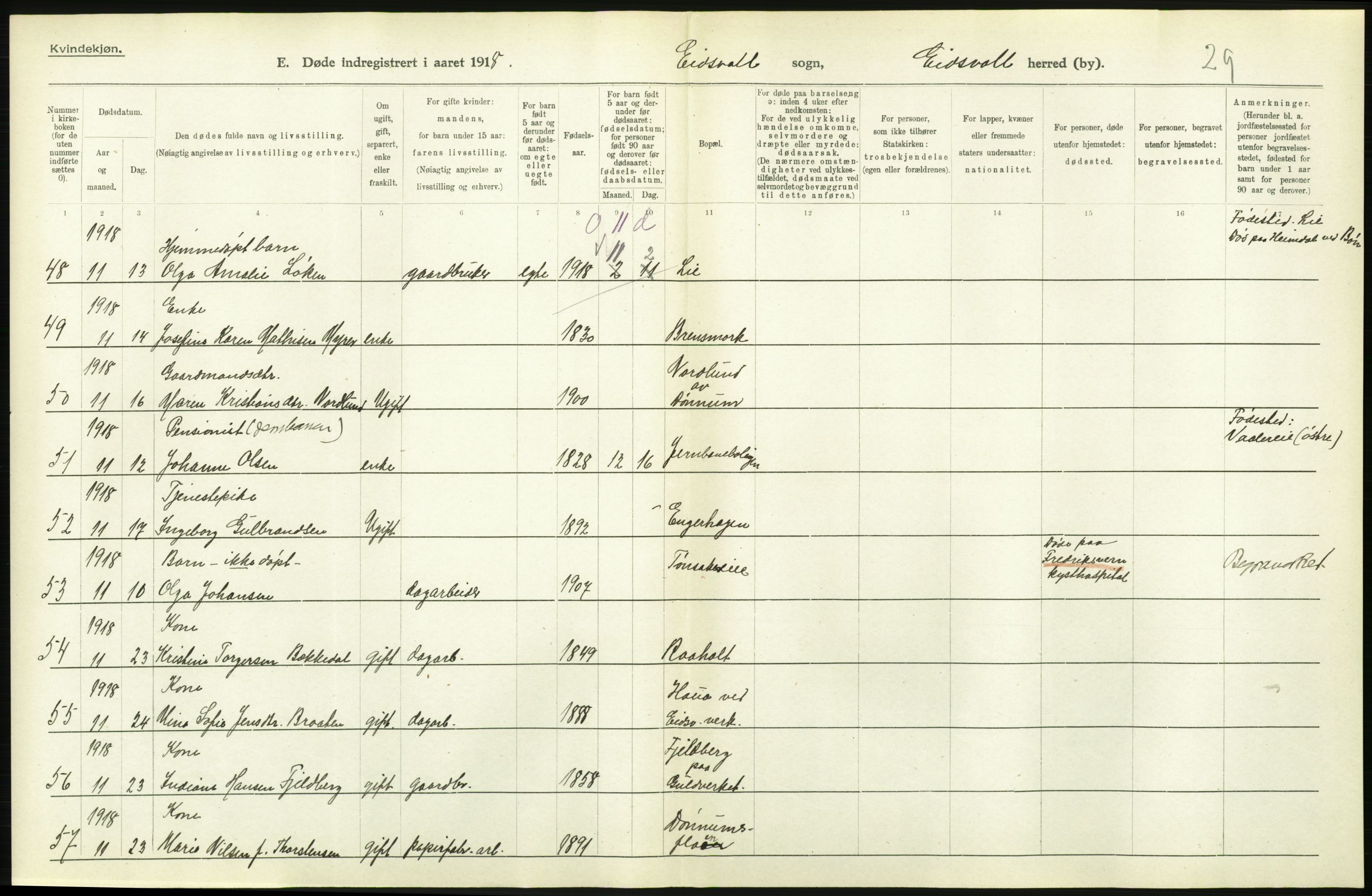 Statistisk sentralbyrå, Sosiodemografiske emner, Befolkning, RA/S-2228/D/Df/Dfb/Dfbh/L0006: Akershus fylke: Døde. Bygder og byer., 1918, p. 634