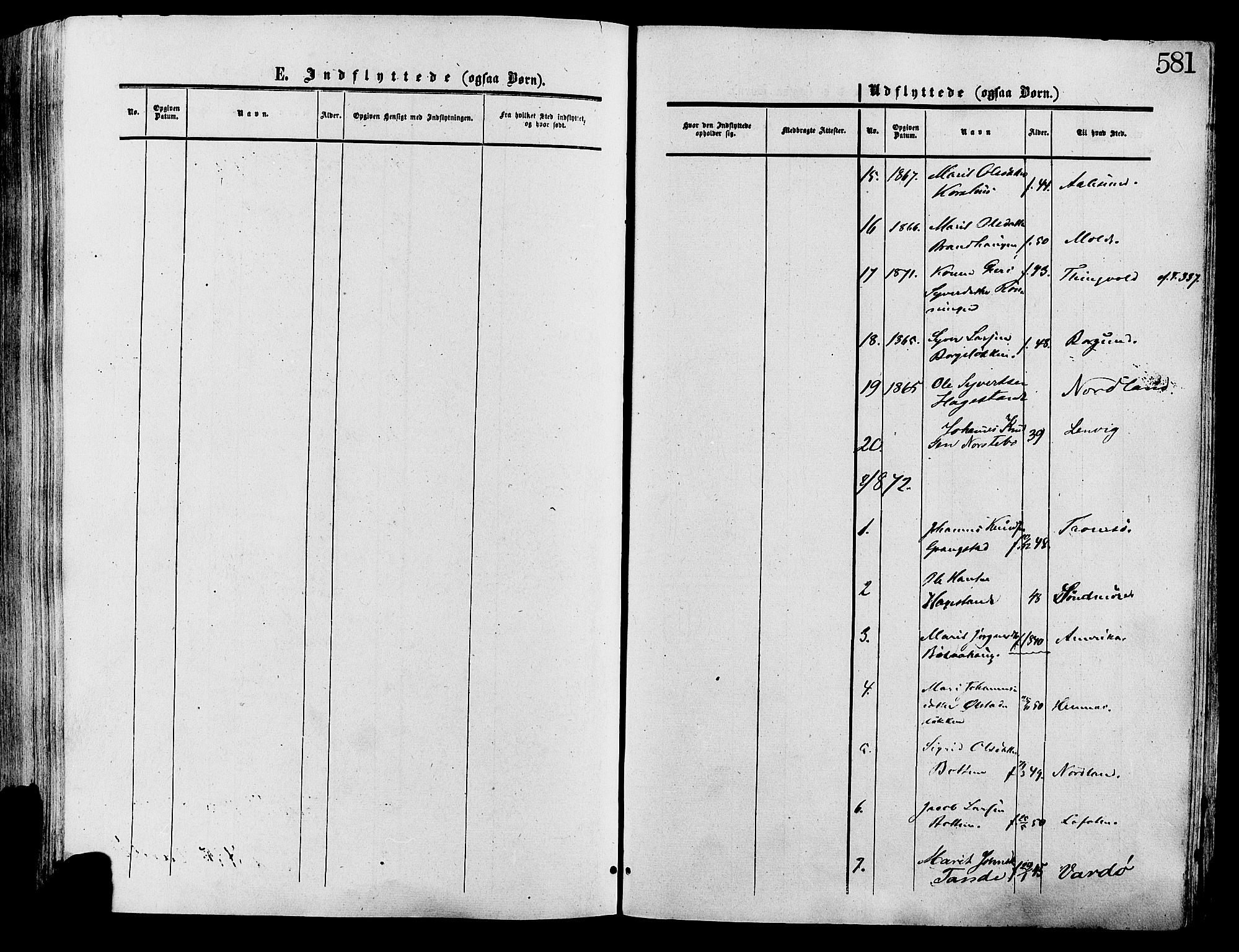Lesja prestekontor, SAH/PREST-068/H/Ha/Haa/L0008: Parish register (official) no. 8, 1854-1880, p. 581