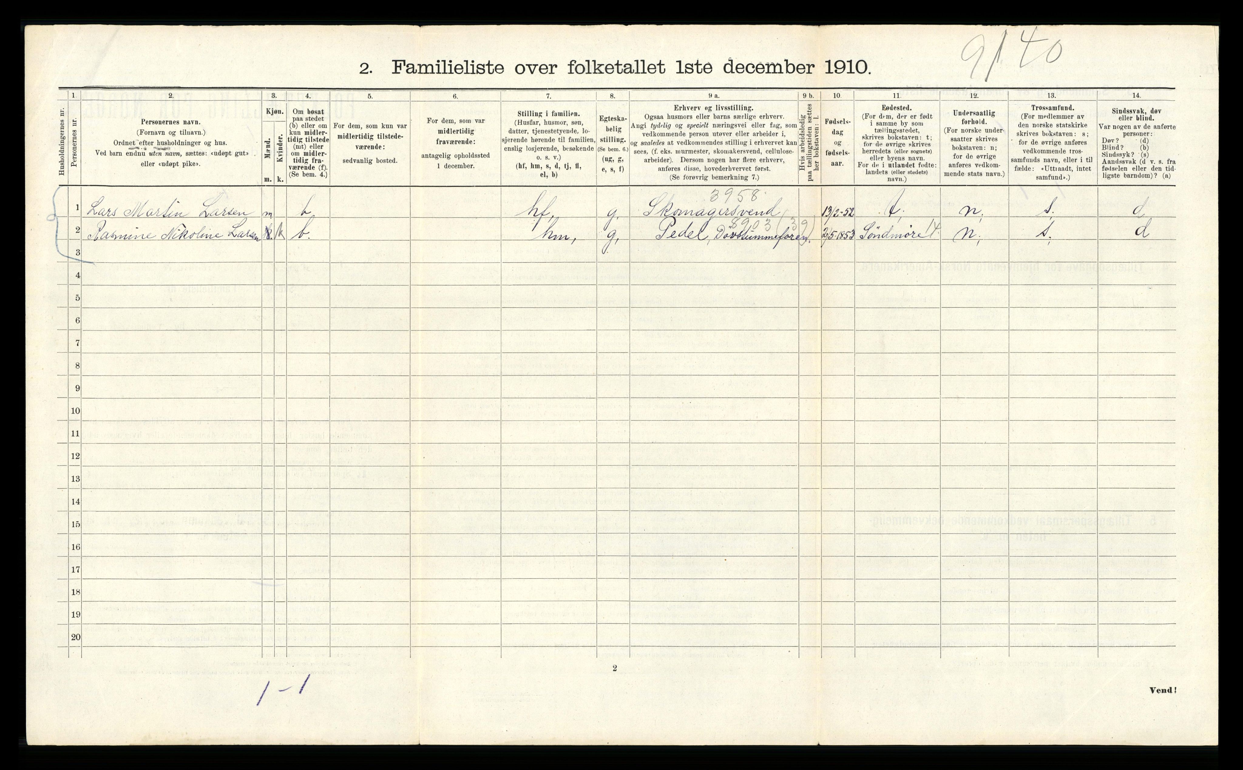 RA, 1910 census for Bergen, 1910, p. 23296